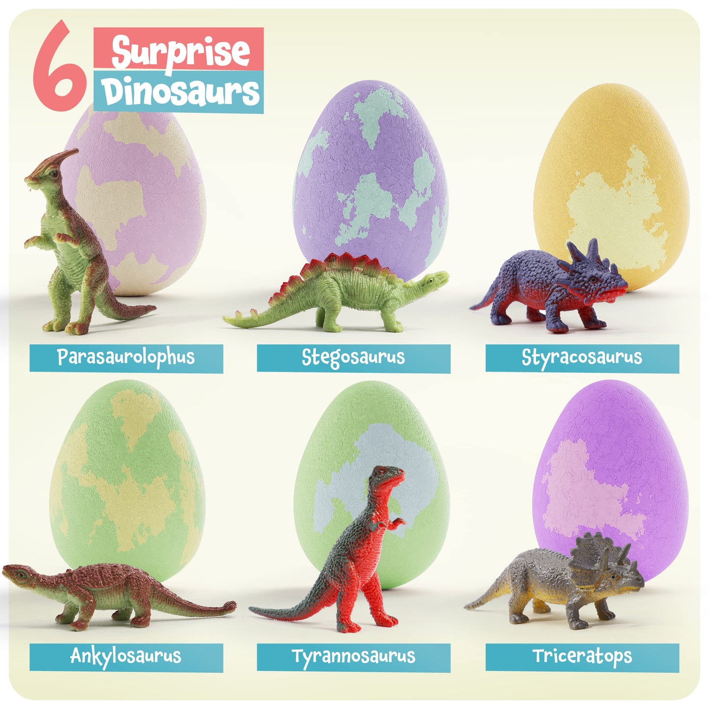 Dan&Darci Dino Egg Bath Bombs for Kids - Easter Basket Stuffers - Kid Baths Bomb with Surprise Inside - Dinosaur Toys Gift for Boys and Girls Ages 6 7 Beauty and Personal Care Dan&Darci