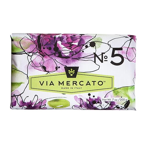 Via Mercato Italian Soap Bar (200 g), No. 5 - Waterlily & Sandalwood Beauty & Personal Care Via Mercato