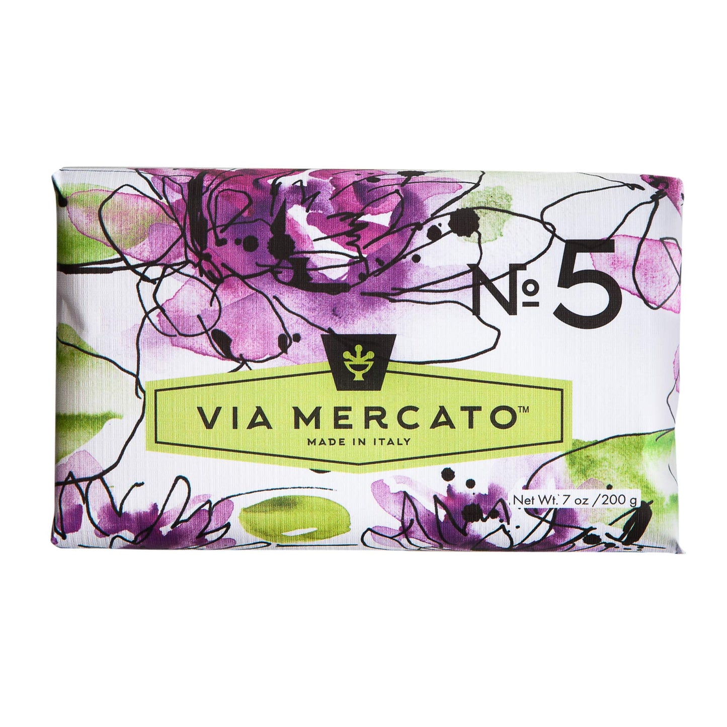 Via Mercato Italian Soap Bar (200 g), No. 5 - Waterlily & Sandalwood Beauty & Personal Care Via Mercato