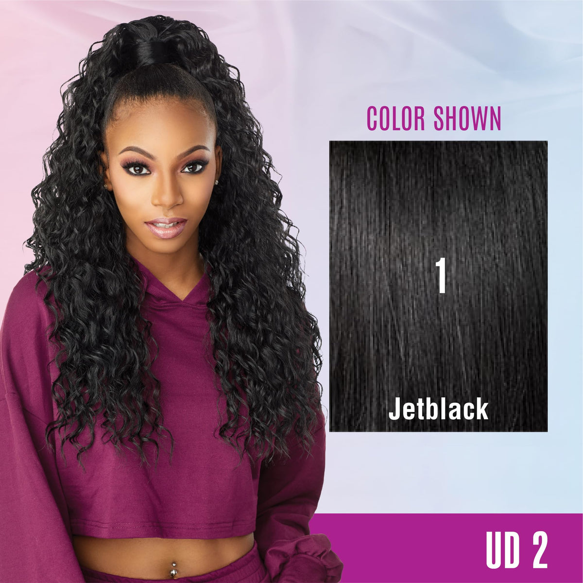 Sensationnel Instant Updown Halfwig Pony-Iud 2, 1 JETBLACK