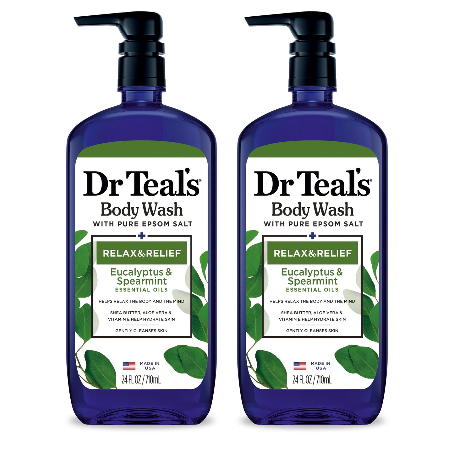 Dr Teal's Body Wash with Pure Epsom Salt, Relax & Relief with Eucalyptus & Spearmint, 24 fl oz (Pack of 2) Beauty & Personal Care Dr Teal's