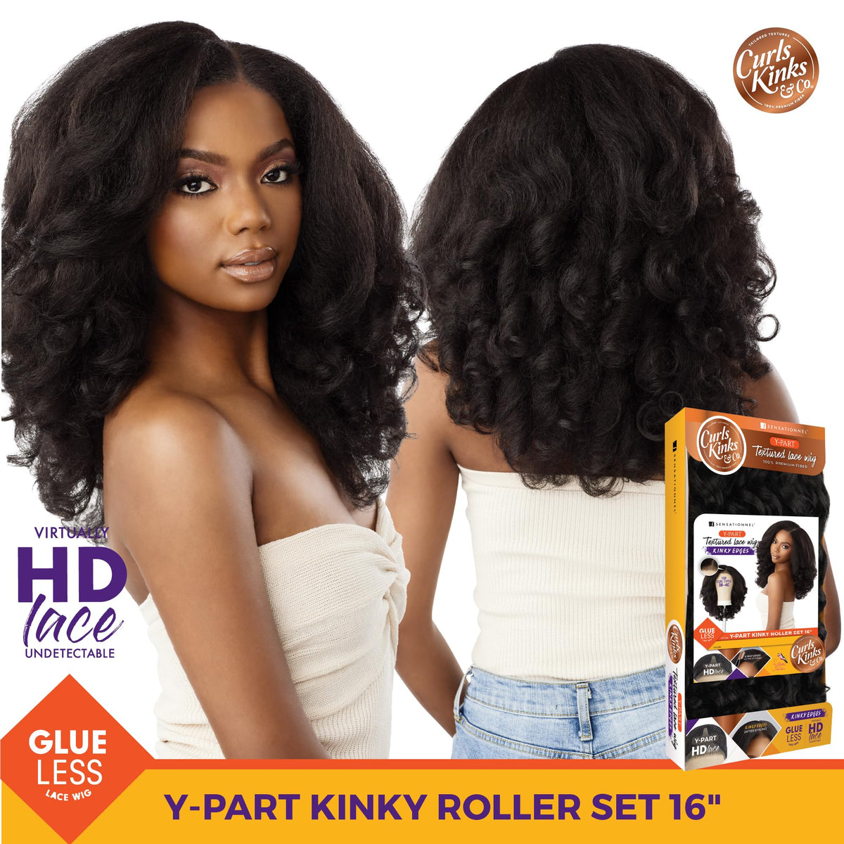 Sensationnel CKCO Kinkyedges Wig-Kinky Roller Set 16 Inch,BALAYAGECHOCOLATE