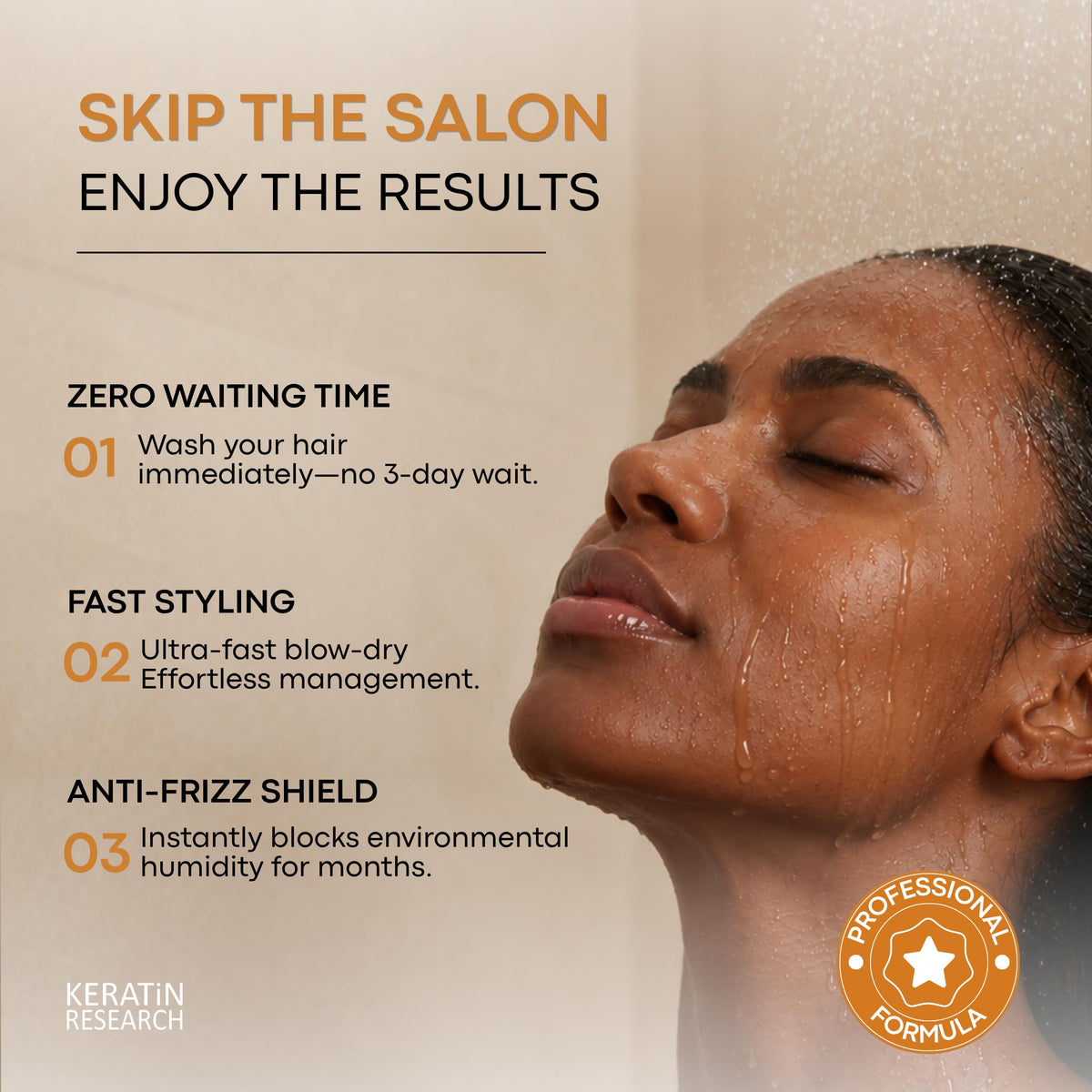 Gold Label Brazilian Keratin Hair Treatment Straightening works on All Hair Types Incl Coarse Thick Dry Frizzy Curly Bleached Dominican Brazilian