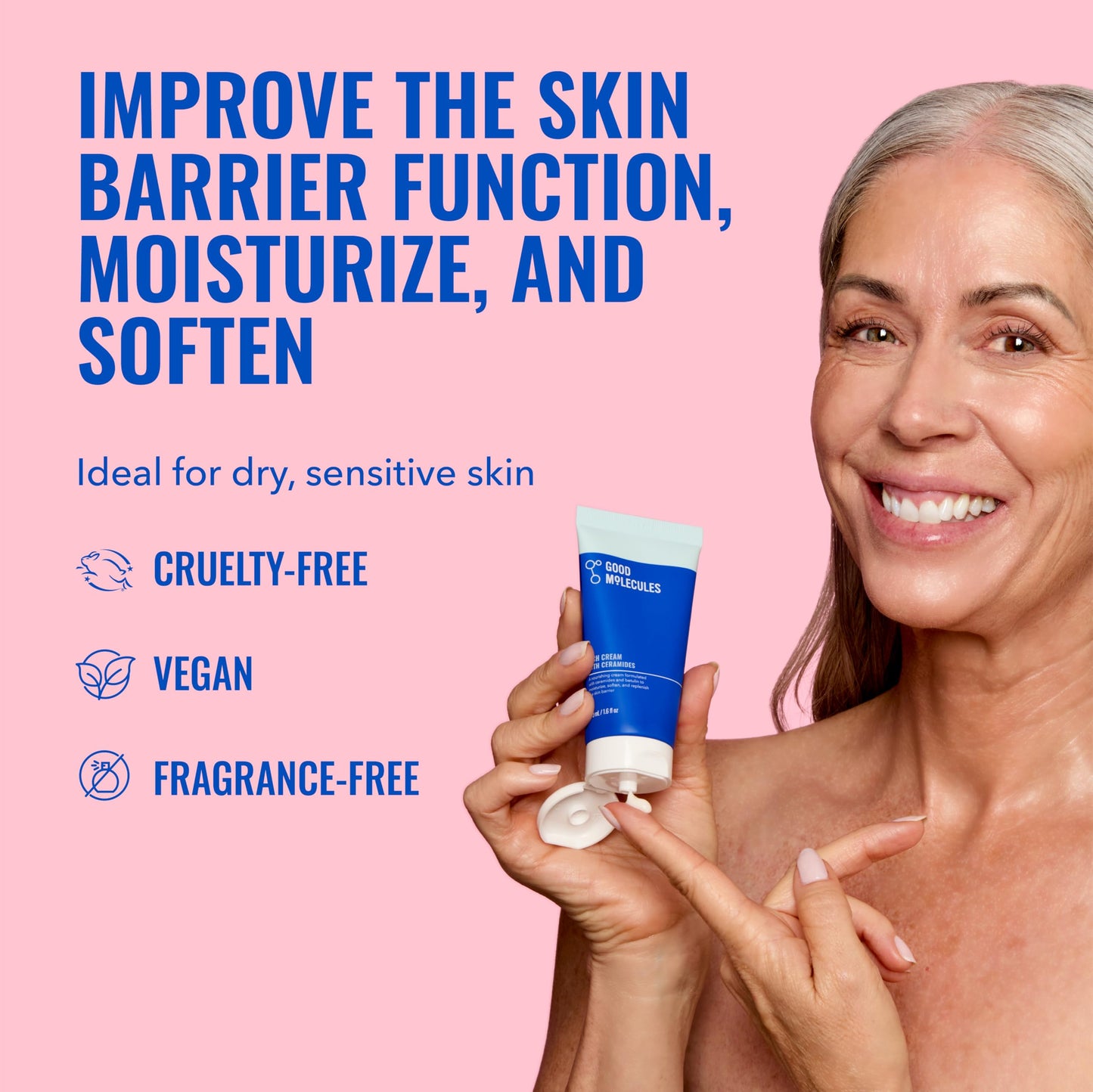 Good Molecules Rich Cream with Ceramides 50 ml / 1.6 oz - Daily Facial Moisturizer for Dry Skin, Redness - Face Lotion with Betulin Soothe, Plump Beauty and Personal Care Good Molecules