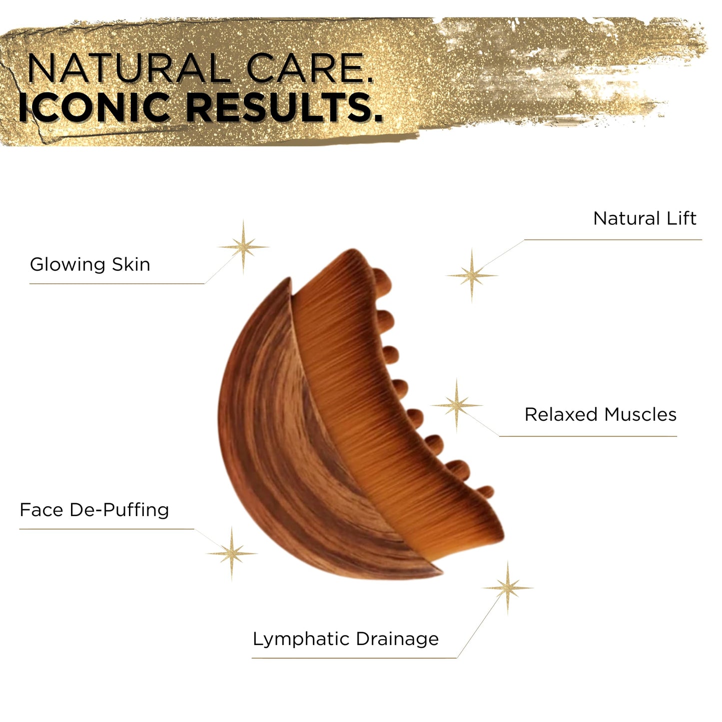 ICON Lymphatic Contour Brush for Face, Face Sculpting Tool for Lymphatic Drainage, Ultra Soft Bristles, Dry Brush, Helps Reduce Look of Puffiness (2 Beauty and Personal Care Icon Patch