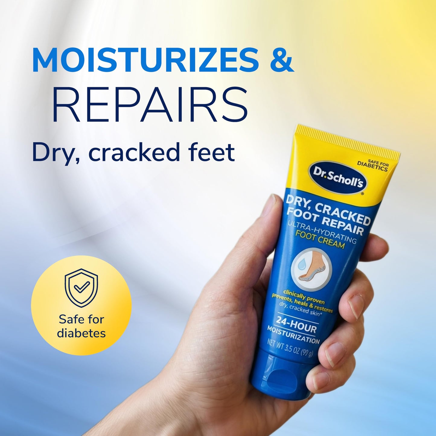 Dr. Scholl's Dry, Cracked Foot Repair Ultra-Hydrating Foot Cream Moisturizer, 3.5 oz, Skin Care Foot Lotion with 25% Urea for Dry Cracked Feet, Heals Beauty and Personal Care Dr. Scholl's