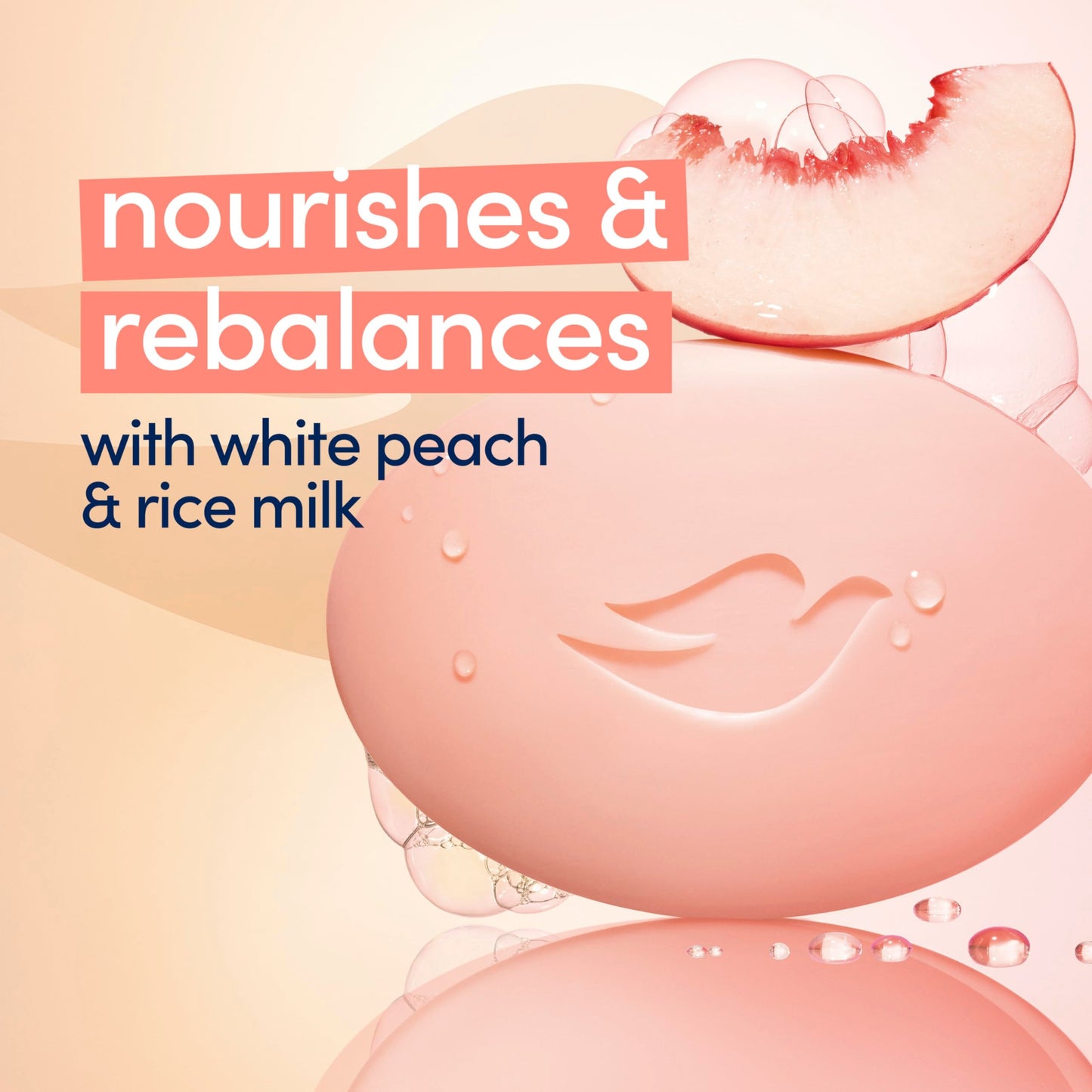 Dove Rebalancing Beauty Bar Soap 6 Count, White Peach & Rice Milk, 3.75 oz I Plant-based beauty bar with white peach and rice milk for soft Beauty & Personal Care Dove