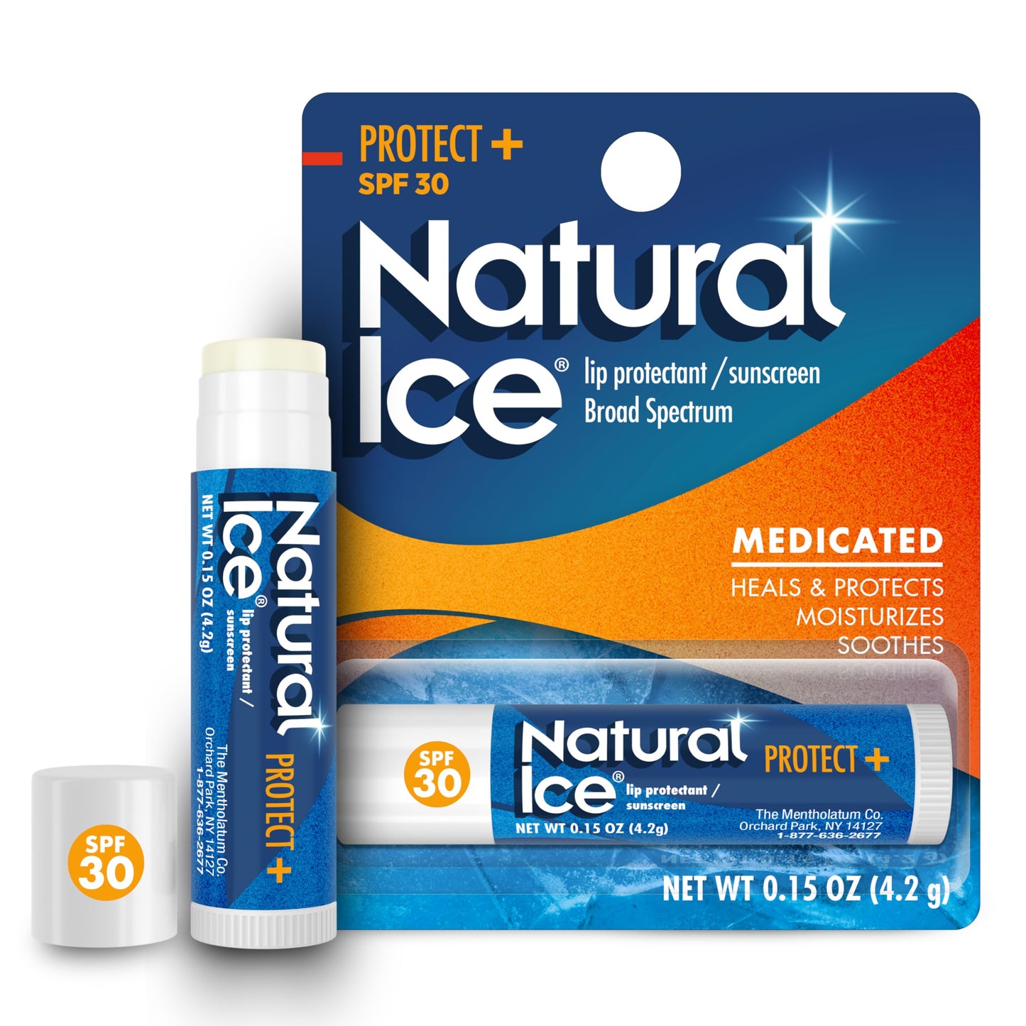 Mentholatum (R) Natural Ice (R) Sport Broad Spectrum SPF 30 Medicated Lip Balm - 12 Pack of 4.2 g Tubes Beauty and Personal Care Natural Ice