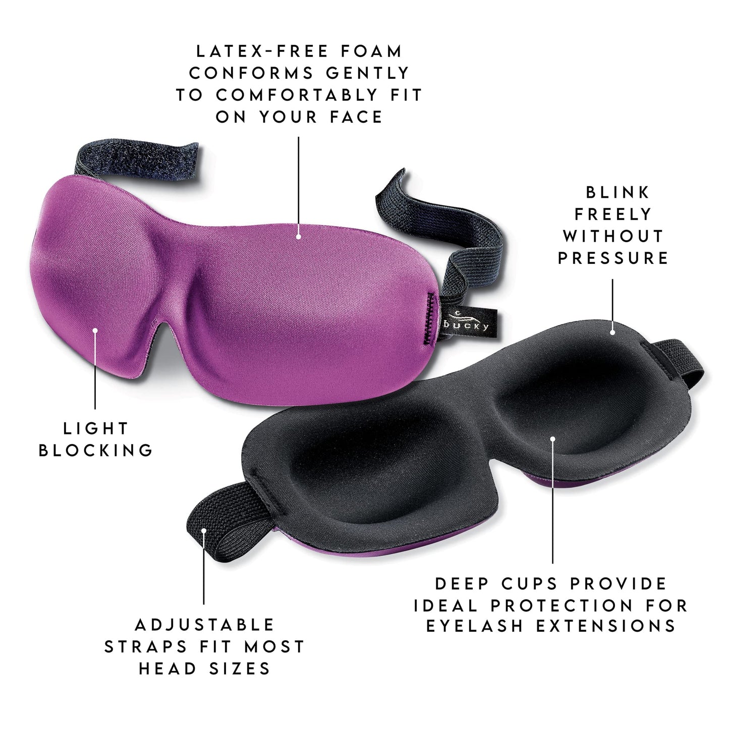 Bucky 40 Blinks No Pressure Solid Eye Mask for Sleep & Travel, Green, One Size Beauty & Personal Care Bucky