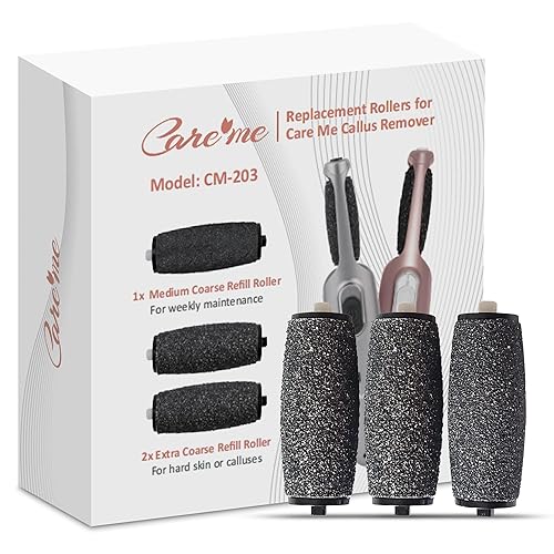 Extra Coarse Refill Rollers for CARE ME Electric Foot Callus Remover CM-203 - 2 Super Coarse and 1 Medium Coarse Replacement Heads for Dead, Hard Skin Beauty & Personal Care Care me