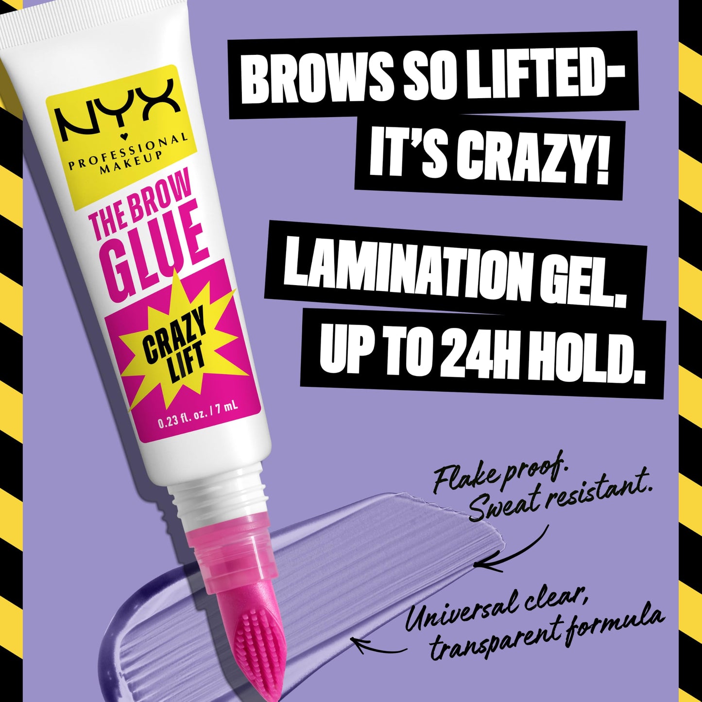 NYX PROFESSIONAL MAKEUP The Brow Glue Crazy Lift, Brow Lamination Gel with 16HR Strong Hold & Built-In Styling Comb - Clear Eyebrow Gel Beauty and Personal Care NYX PROFESSIONAL MAKEUP