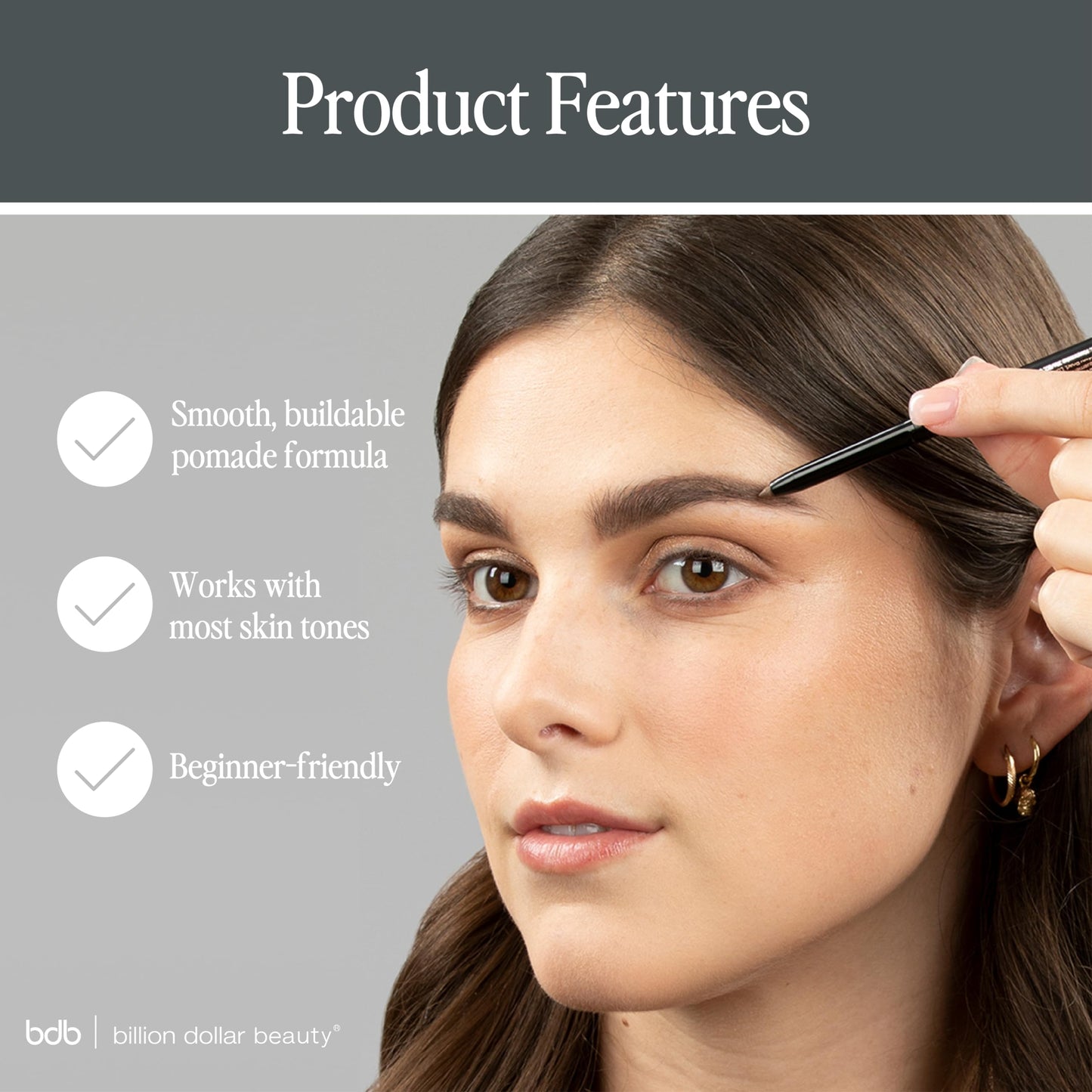 Billion Dollar Brows Universal Eyebrow Pencil - Dual-Ended Design with Precision Tip & Spoolie, Matte Finish, Waterproof, Easy to Use, Vegan Beauty & Personal Care billion dollar brows