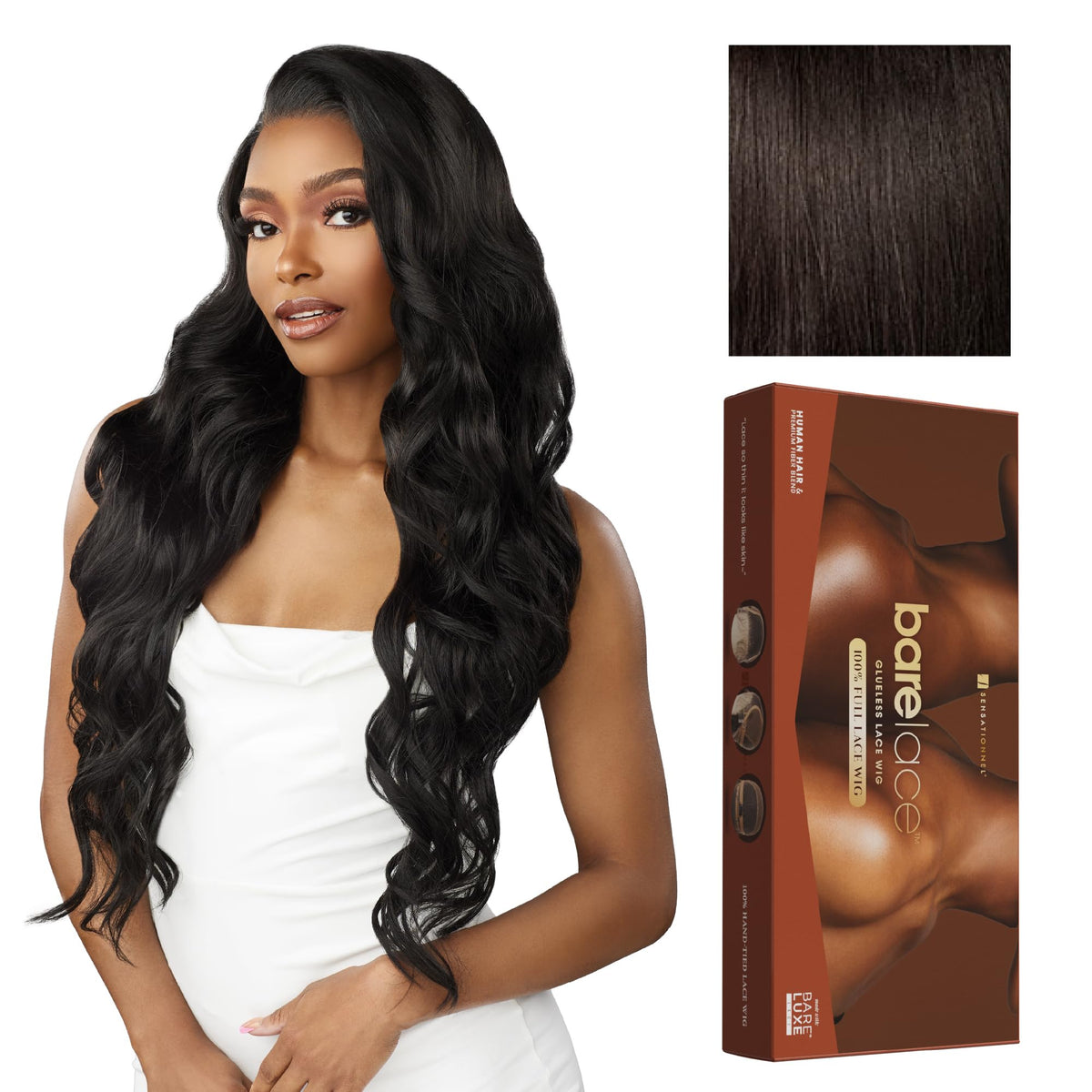 Sensationnel Bare Lace FullLaceWig-Unit 8, 2 DARKBROWN