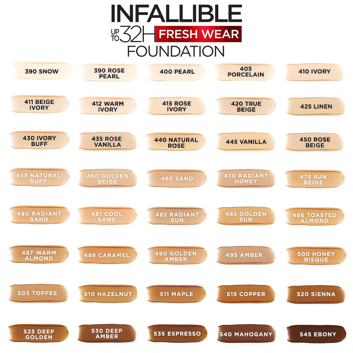 L'Oreal Paris Makeup Infallible Up to 32 Hour Fresh Wear Lightweight Foundation, 486 Toasted Almond, 1 Fl Oz, Packaging May Vary