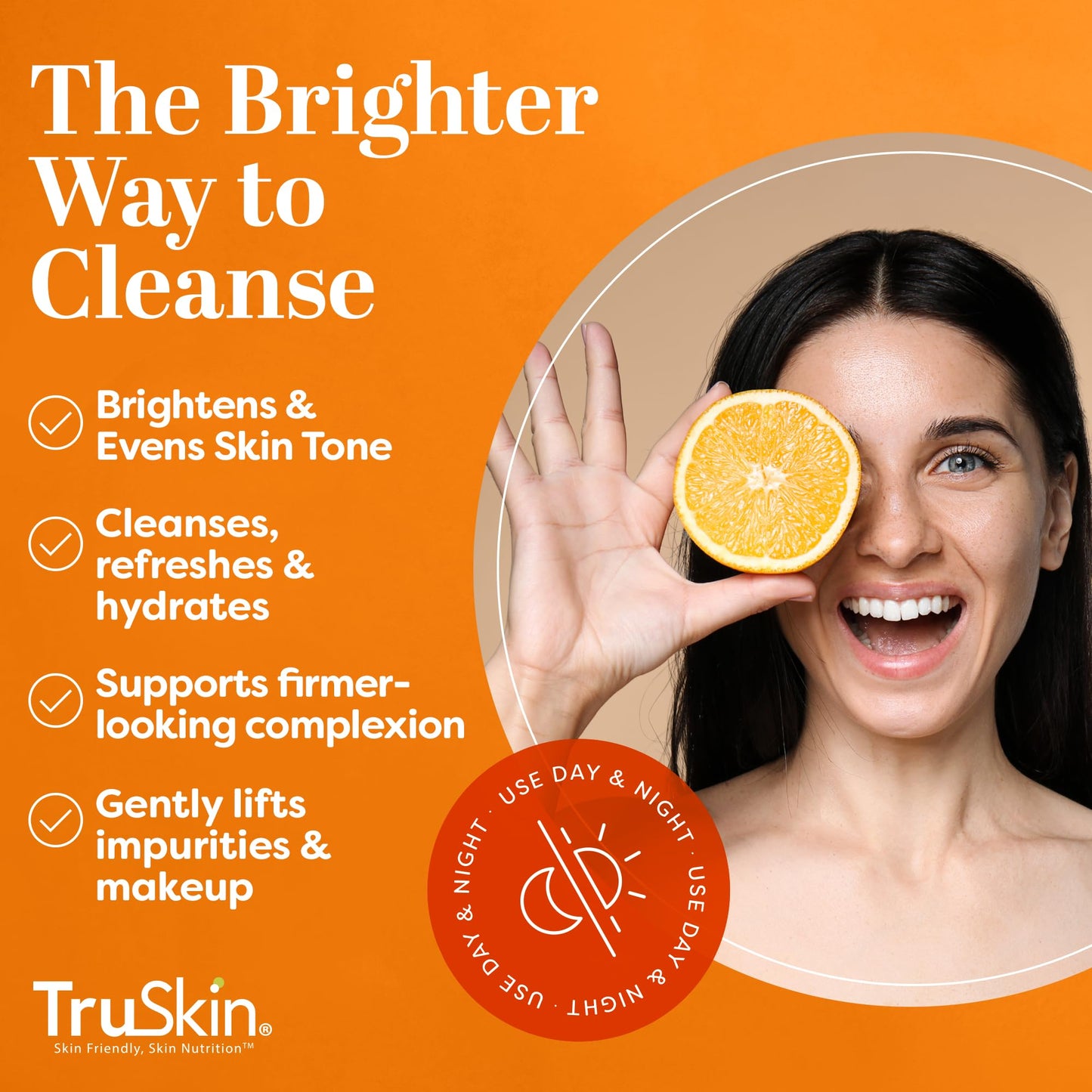 TruSkin Vitamin C Cleanser for Face - Brightening Face Wash with Vitamins C & E, Rosehip Oil, Aloe Vera and MSM - Deep Clean and Refresh for Radiant Beauty & Personal Care TruSkin
