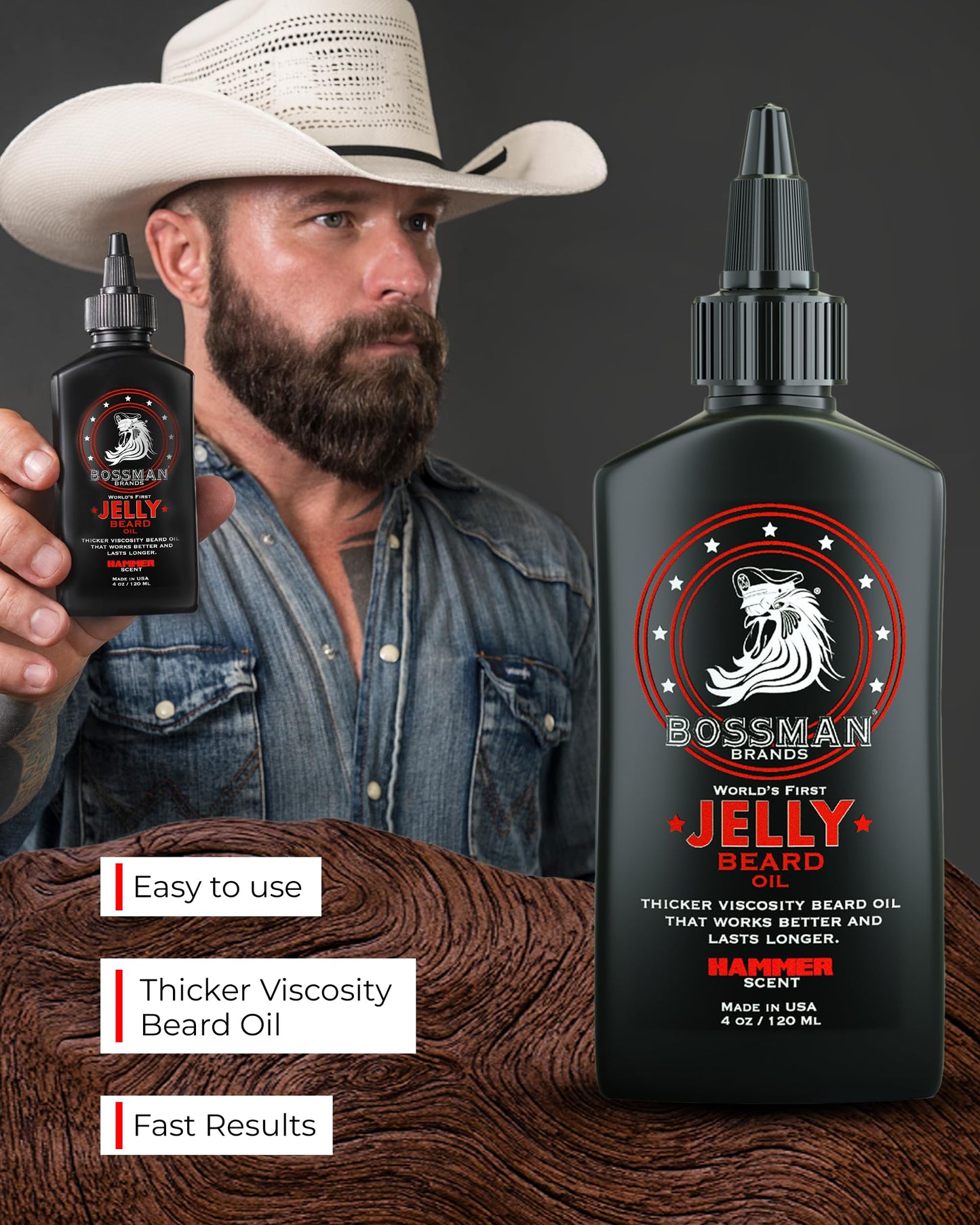 Bossman Beard Oil Jelly and Relaxing Beard Balm Combo - Hammer Scent Beauty & Personal Care Bossman