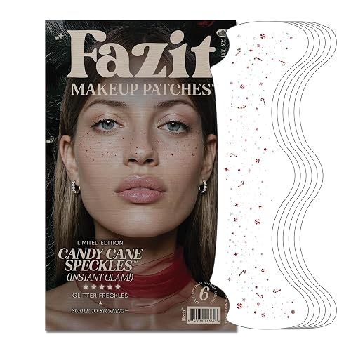 Fazit Makeup Patches - Candy Cane Speckles - Glow Up Make-Up Patches - Cute Glitter Makeup Accessories for Women - Cosmetic Glitter for Face Beauty & Personal Care Fazit