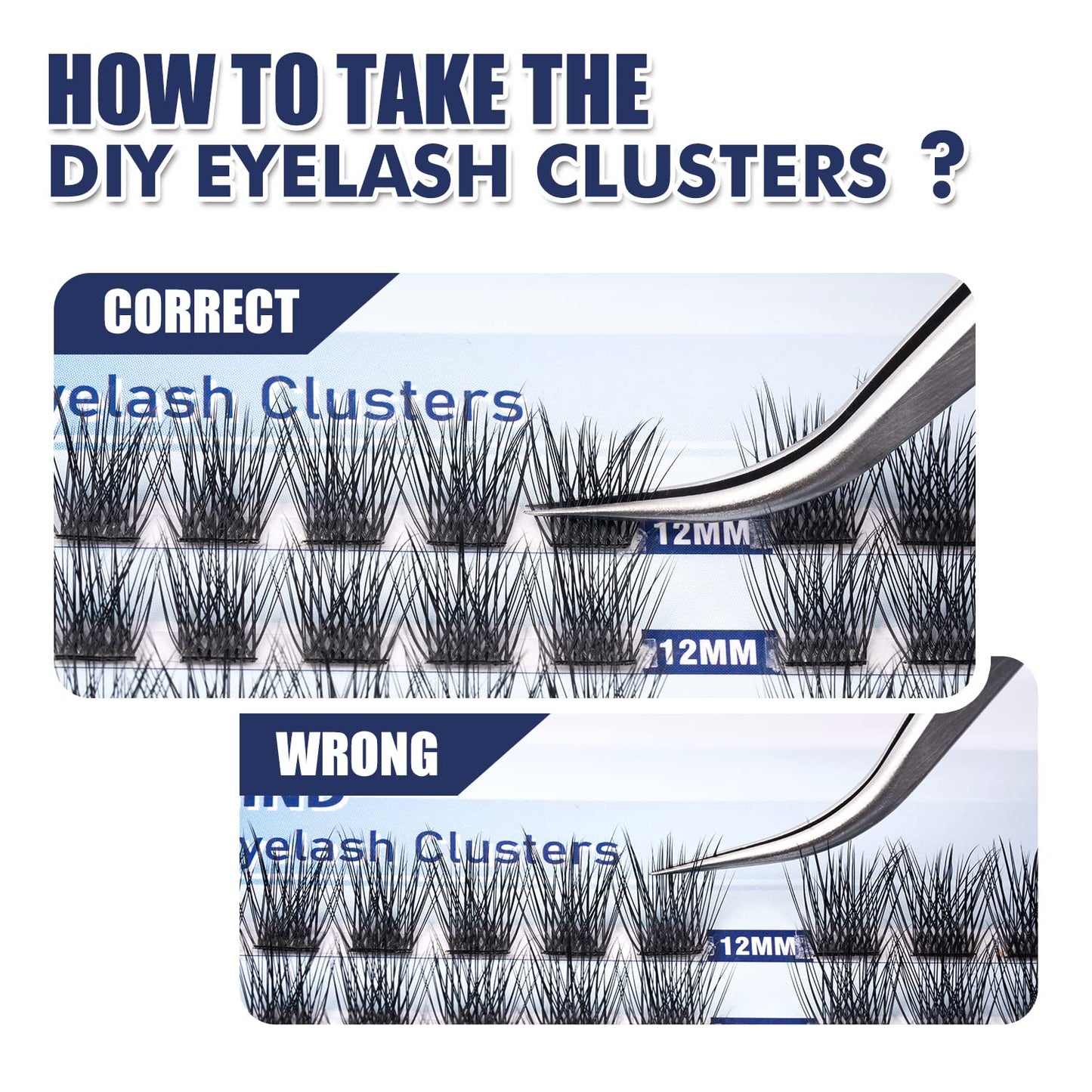 ETVITE DIY Eyelash Extension Lash Clusters Individual Lashes, 48 Clusters 3D Effect C Curl, Natural Look Reusable Soft Feather Light Volume 10mm Beauty & Personal Care ETVITE