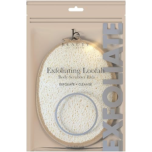 Exfoliating Loofah Sponge Body Scrubber - Pack of 2 Natural Loofah Sponges, Shower Body Exfoliator Scrubbing Pads for Removing Dead Skin Beauty & Personal Care Beauty by Earth
