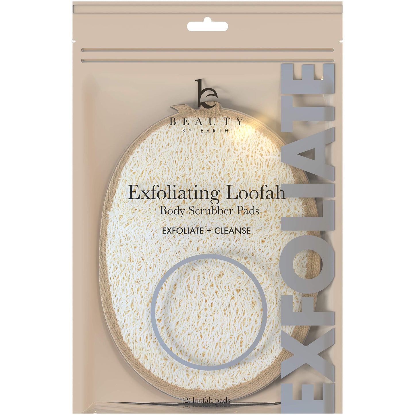 Exfoliating Loofah Sponge Body Scrubber - Pack of 2 Natural Loofah Sponges, Shower Body Exfoliator Scrubbing Pads for Removing Dead Skin Beauty & Personal Care Beauty by Earth