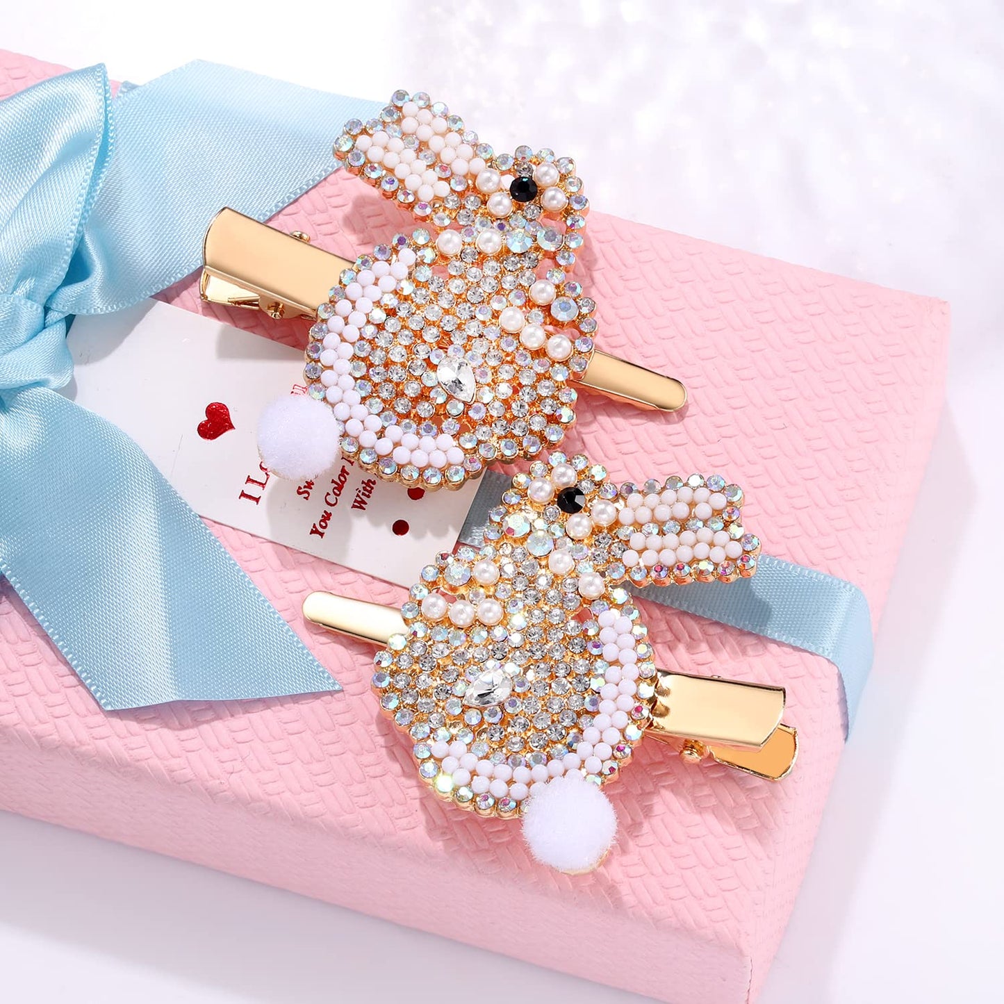 NVENF Easter Hair Clips for Women Girls Sparkling Rhinestone Easter Bunny Hairpins Cute Colorful Sparing Holiday Hair Barrettes Fashion Hair Accessory Beauty & Personal Care NVENF