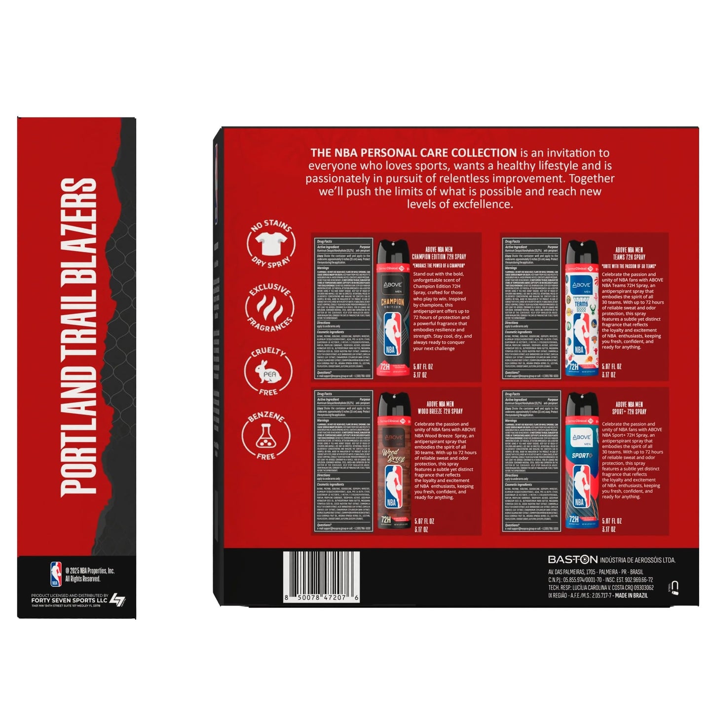 Above NBA - PORTLAND TRAIL BLAZERS Deodorant Gift Set - A Giftable Set for TRAIL BLAZERS Fans - Antiperspirant Spray, 4 Signature Scents, 72h Beauty and Personal Care NBA