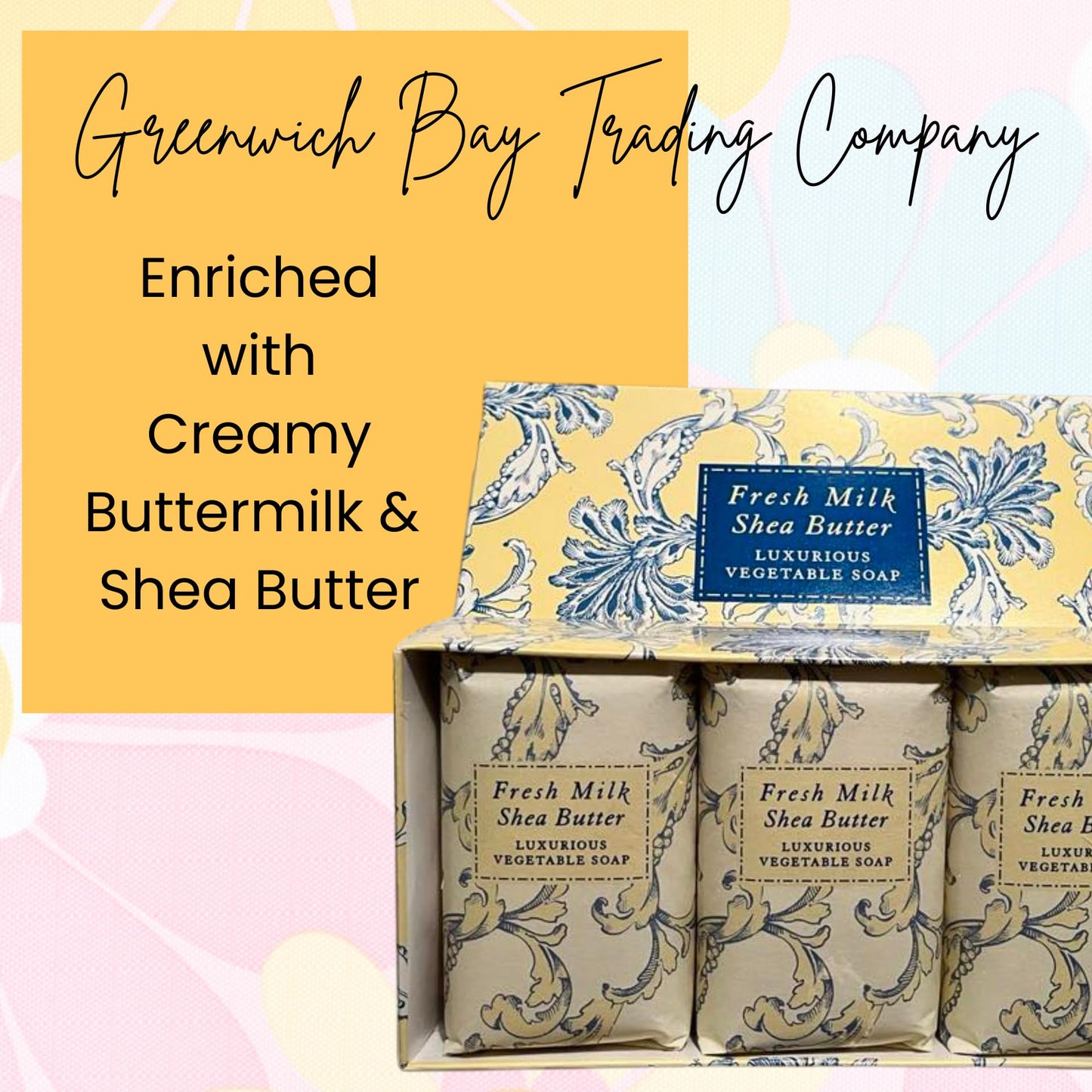 Greenwich Bay - Botanical Shea Butter Bar Gift Set - Fresh Milk Shea Butter, Yellow Beauty & Personal Care Greenwich Bay Trading Company