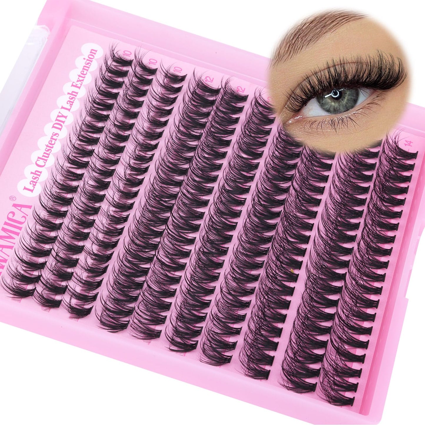 Yawamica Wispy Lash Clusters Natural Eyelash Extension 10-14mm Fluffy Eyelash Clusters CC Curly Individual Lashes Cluster Eyelash Extensions 40D Beauty and Personal Care Yawamica Default Title