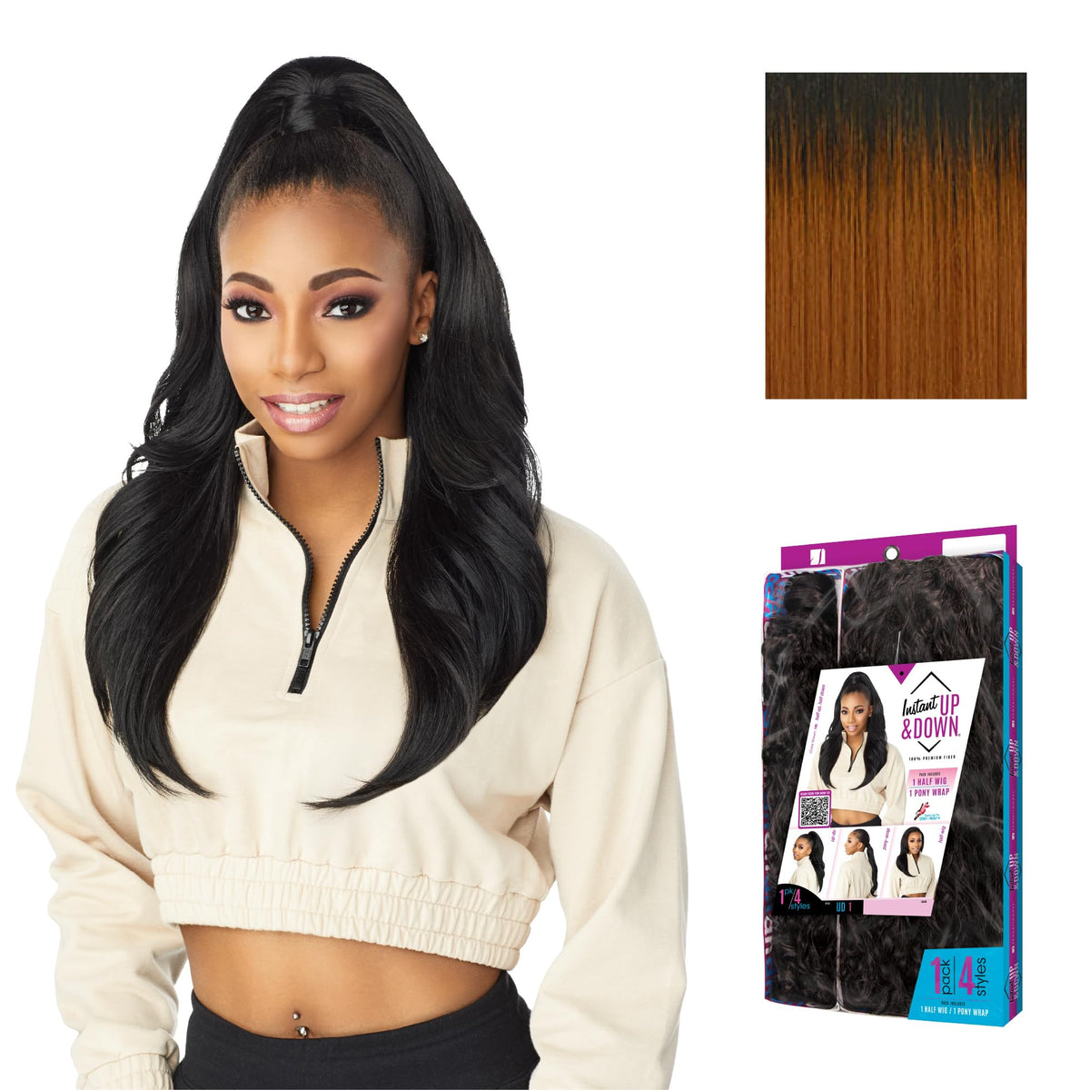 Sensationnel Instant Updown Halfwig Pony-Iud 1, T2/COPPER