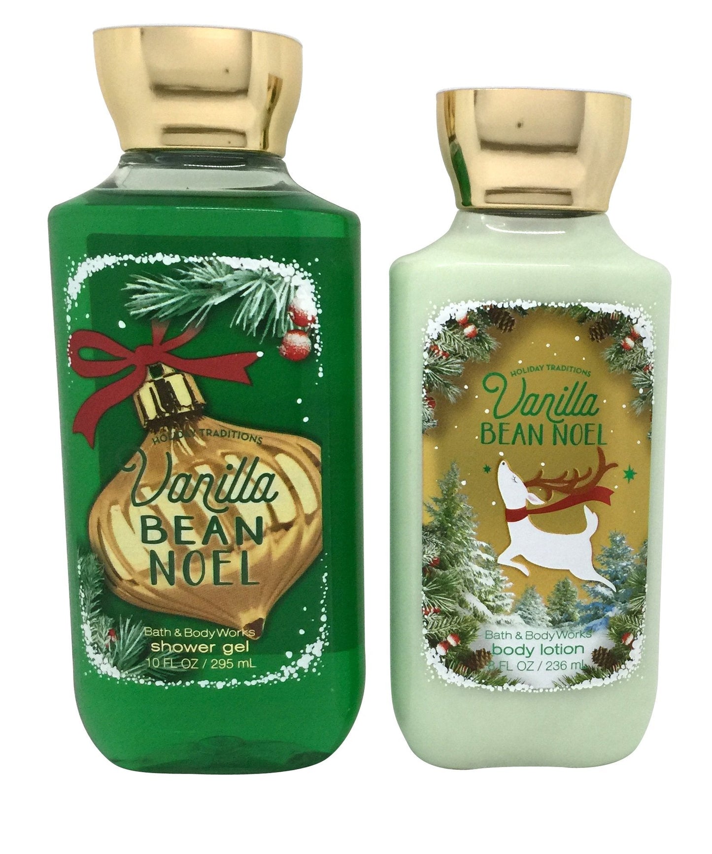 Bath & Body Works Vanilla Bean Noel Gift Set Bundle of Shower Gel and Body Lotion Beauty and Personal Care Bath & Body Works