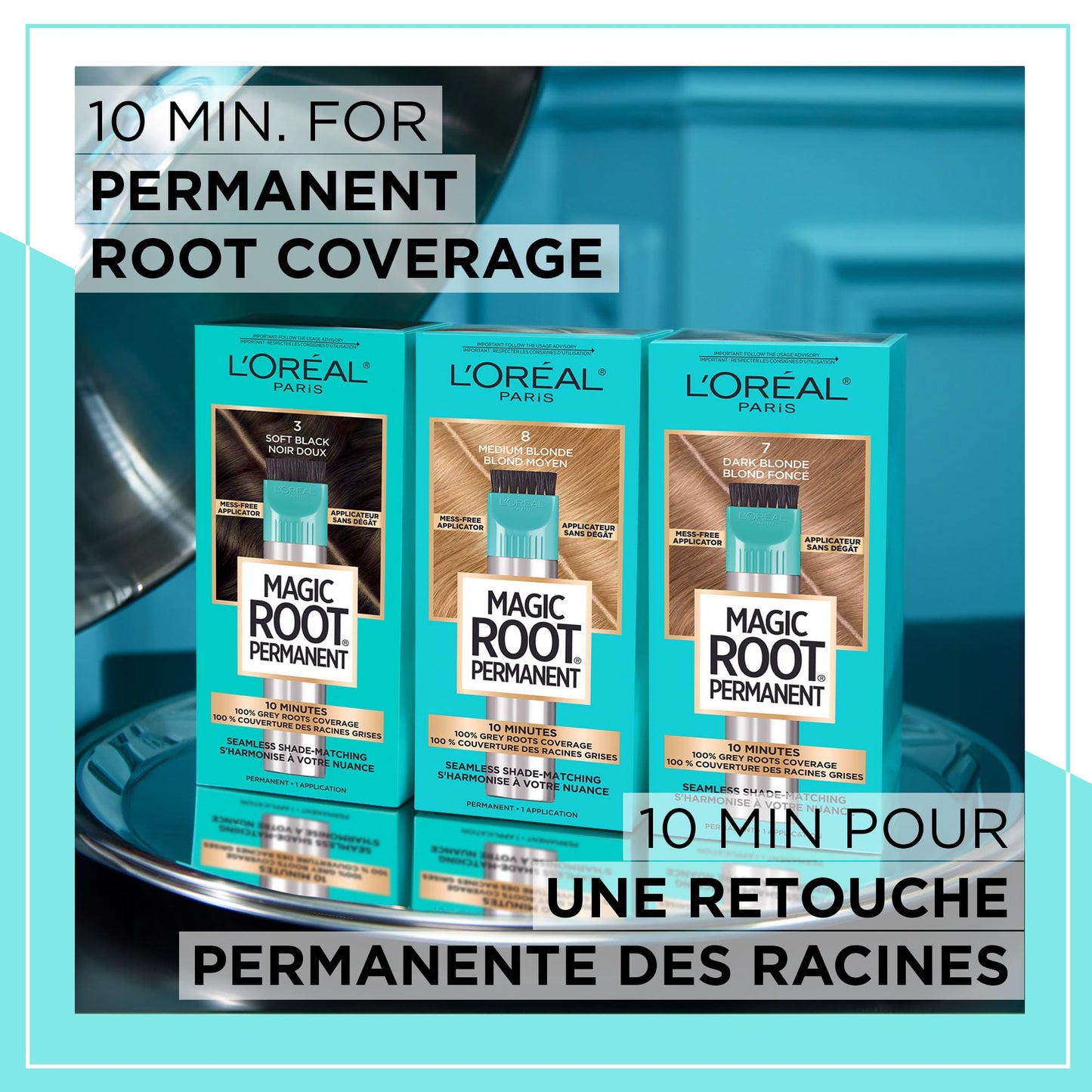 L'Oreal Paris Magic Root Rescue 10 Minute Root Hair Coloring Kit, Permanent Hair Color with Quick Precision Applicator, 100 percent Gray Coverage, 5 Beauty & Personal Care L'Oreal Paris