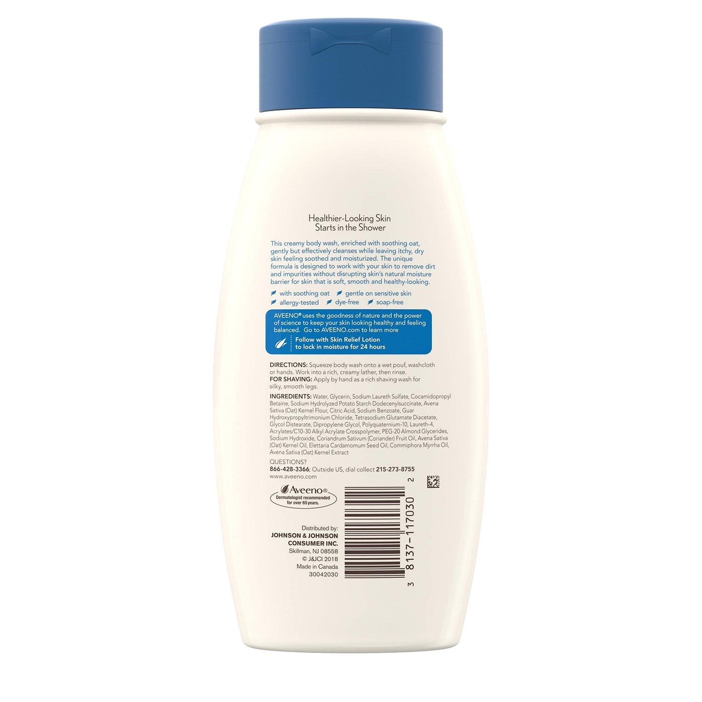 Aveeno Active Naturals Skin Relief Body Wash, Fragrance Free, 18 Fl Oz (Pack of 1) Beauty & Personal Care Aveeno