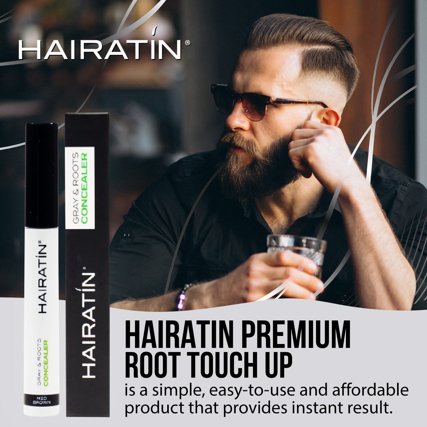 Hairatin Premium Root Touch Up | Cover Up Gray Hairs & Roots | Works Instantly & Water Resistant | Thicker Looking Hairlines Between Salon Trips | Beauty & Personal Care HAIRATIN BY RE-EVOLUTION