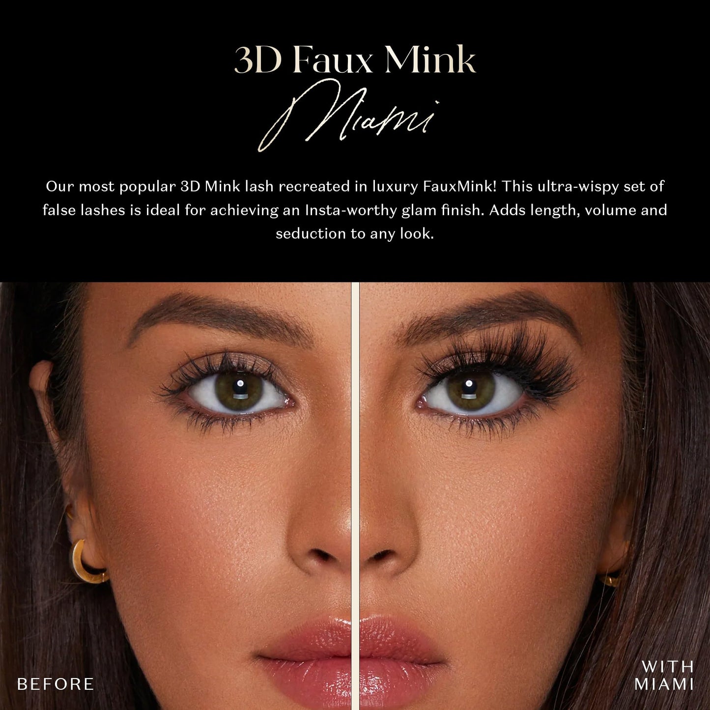 Lilly Lashes 3D Miami Faux Mink Strip Eyelashes, False Eyelashes Dramatic Look, Reusable False Lashes, Fake Lashes Pack, Lash Strips with Luxury Silk Beauty & Personal Care Lilly Lashes