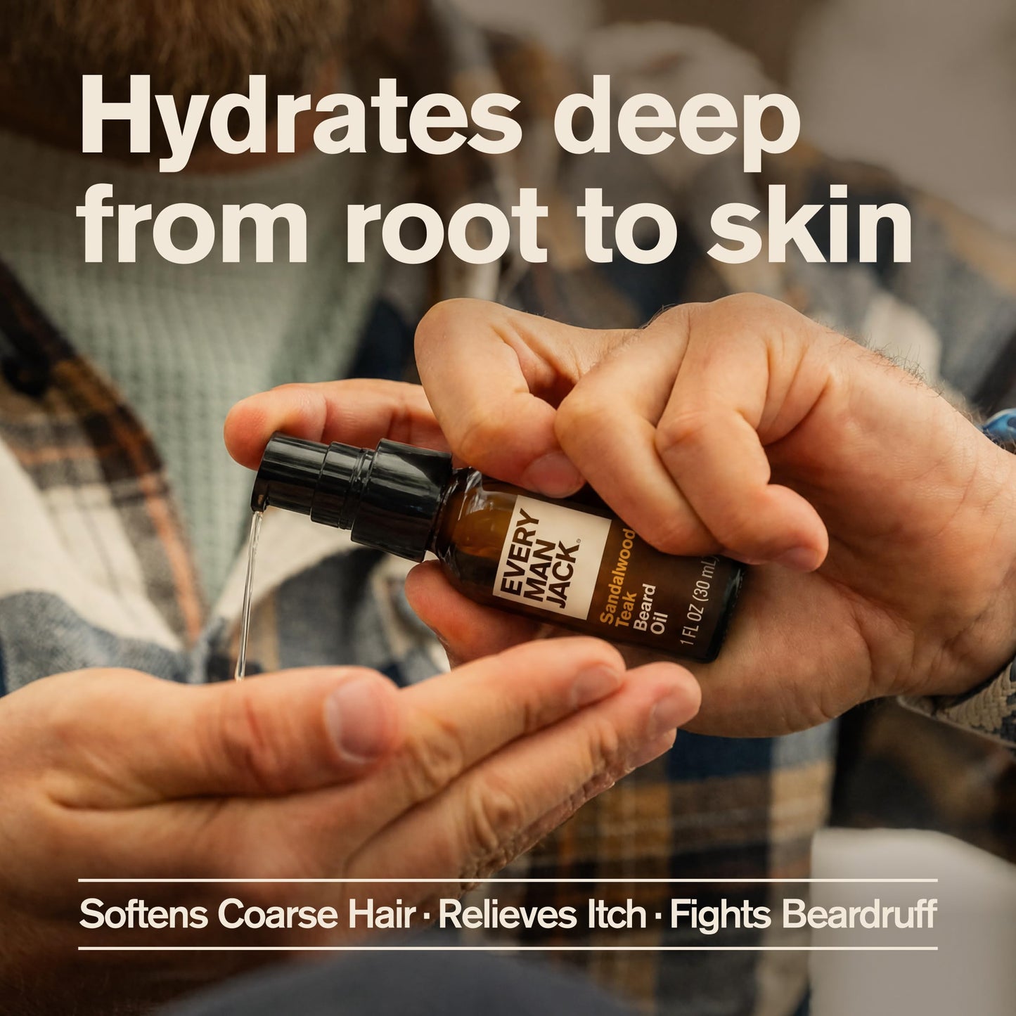 Every Man Jack Sandalwood Beard Oil - Moisturize & Soften Your Beard - Relieve Itch and Flakes - Made w/Naturally Derived Ingredients like Vitamin E Beauty and Personal Care Every Man Jack