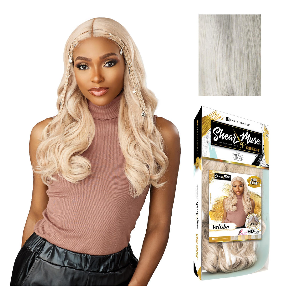 Sensationnel Shear Muse Gold Krush Lacewig-Velisha, ICYBLONDE