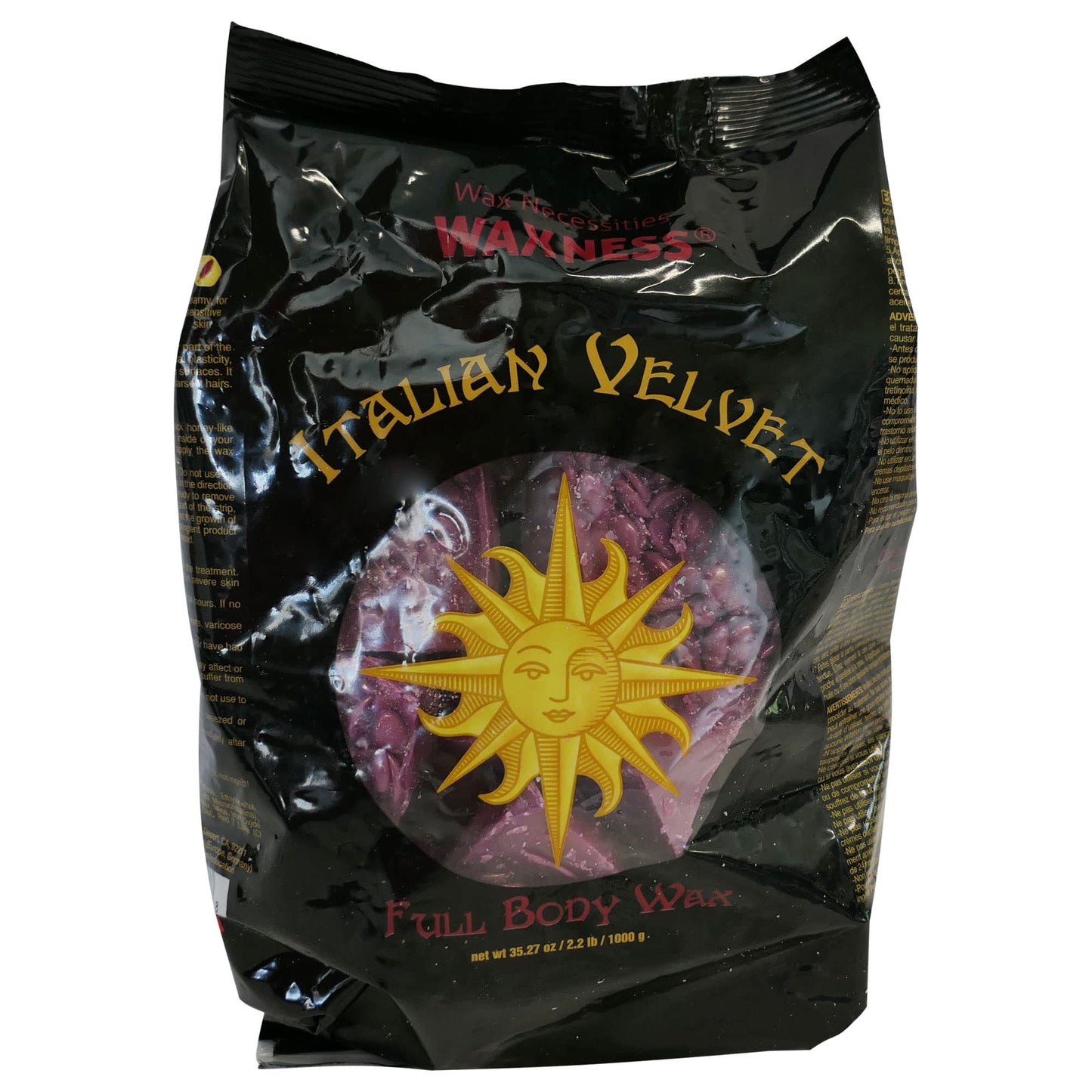 Waxness Italian Velvet Stripless Waxing Kit - Hard Wax Beads pack, Wax Warmer, Spatulas, Pre Waxing Gel & Post Waxing Lotion - Professional Use - Made Beauty and Personal Care Waxness