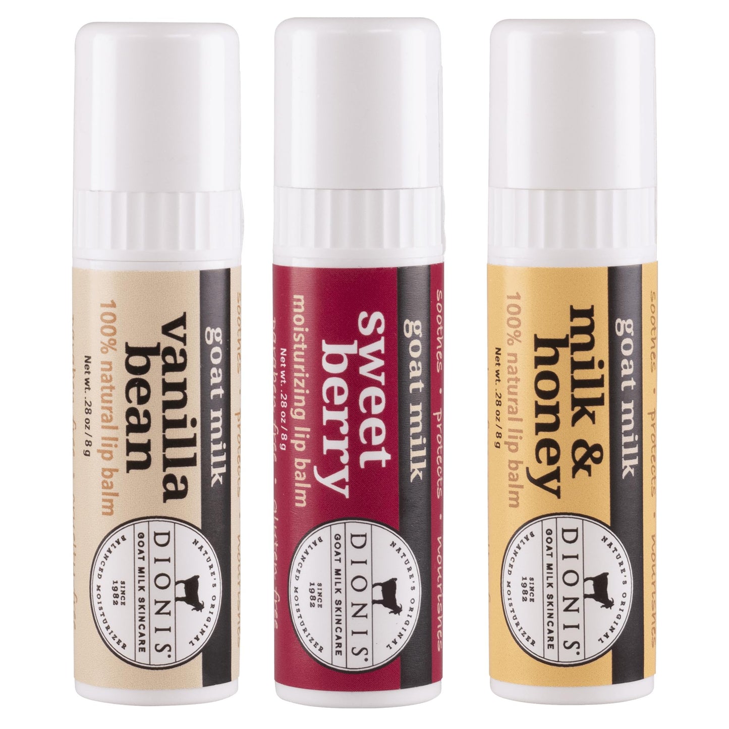 Dionis Goat Milk Jumbo Lip Balm - Moisturizing for Dry, Chapped, Lips, Conditioning with Beeswax, Shea Butter, Coconut Oil - Warm & Sweet 0.28oz (Pack Beauty and Personal Care Dionis