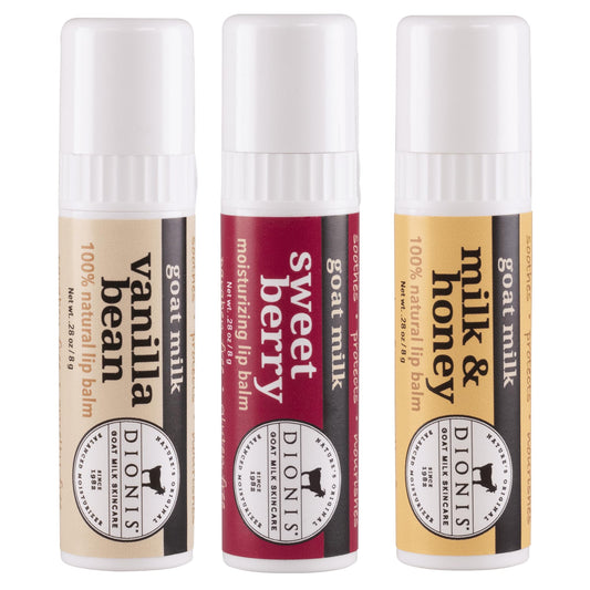 Dionis Goat Milk Jumbo Lip Balm - Moisturizing for Dry, Chapped, Lips, Conditioning with Beeswax, Shea Butter, Coconut Oil - Warm & Sweet 0.28oz (Pack Beauty and Personal Care Dionis