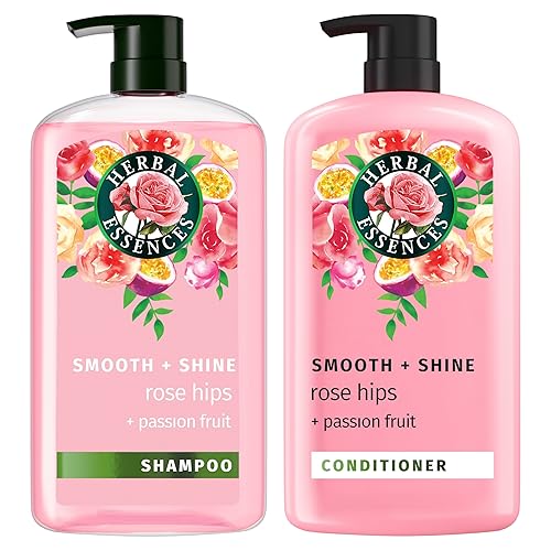 Herbal Essences Shampoo & Conditioner Set, Rose Hips + Passionfruit - Smooth Collection, Paraben-Free, Color-Safe, Shiny Hair with Jojoba & Vitamin E Beauty & Personal Care Herbal Essences