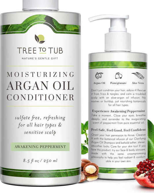 Tree to Tub All Hair Type Hydrating Argan Oil Conditioner for Dry or Oily Hair & Sensitive Scalp - Moisturizing Sulfate Free Conditioner for Women Beauty & Personal Care Tree to Tub
