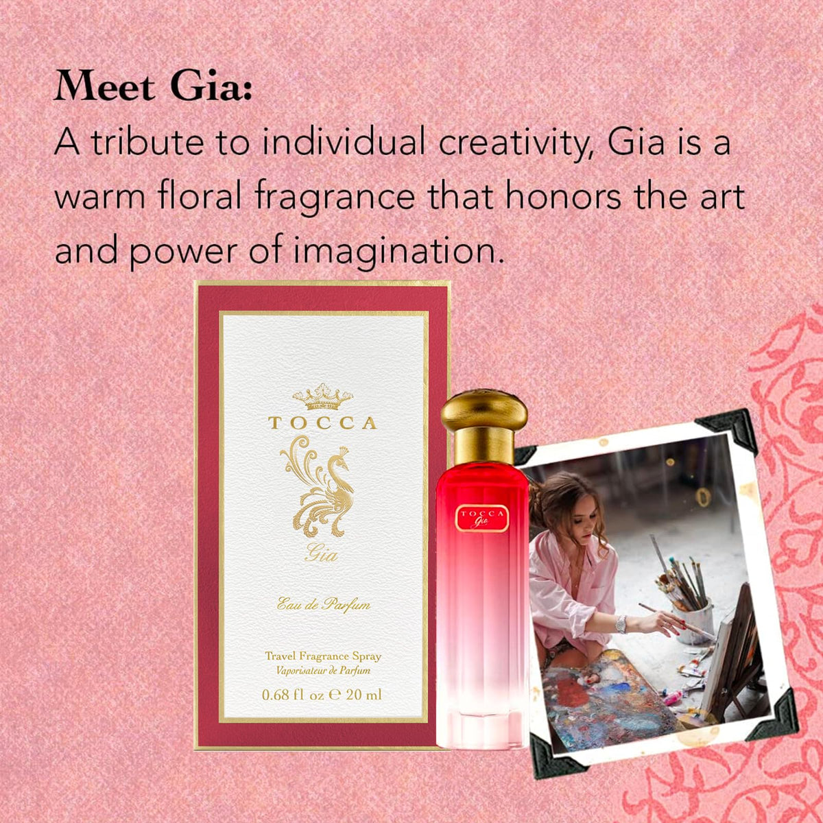 Tocca Women's Perfume, Gia Fragrance, 0.68 oz (20 ml) - Warm Floral, Pink Peppercorn, Tangerine, Turkish Rose - Hand-Finished Bottle Beauty & Personal Care Tocca