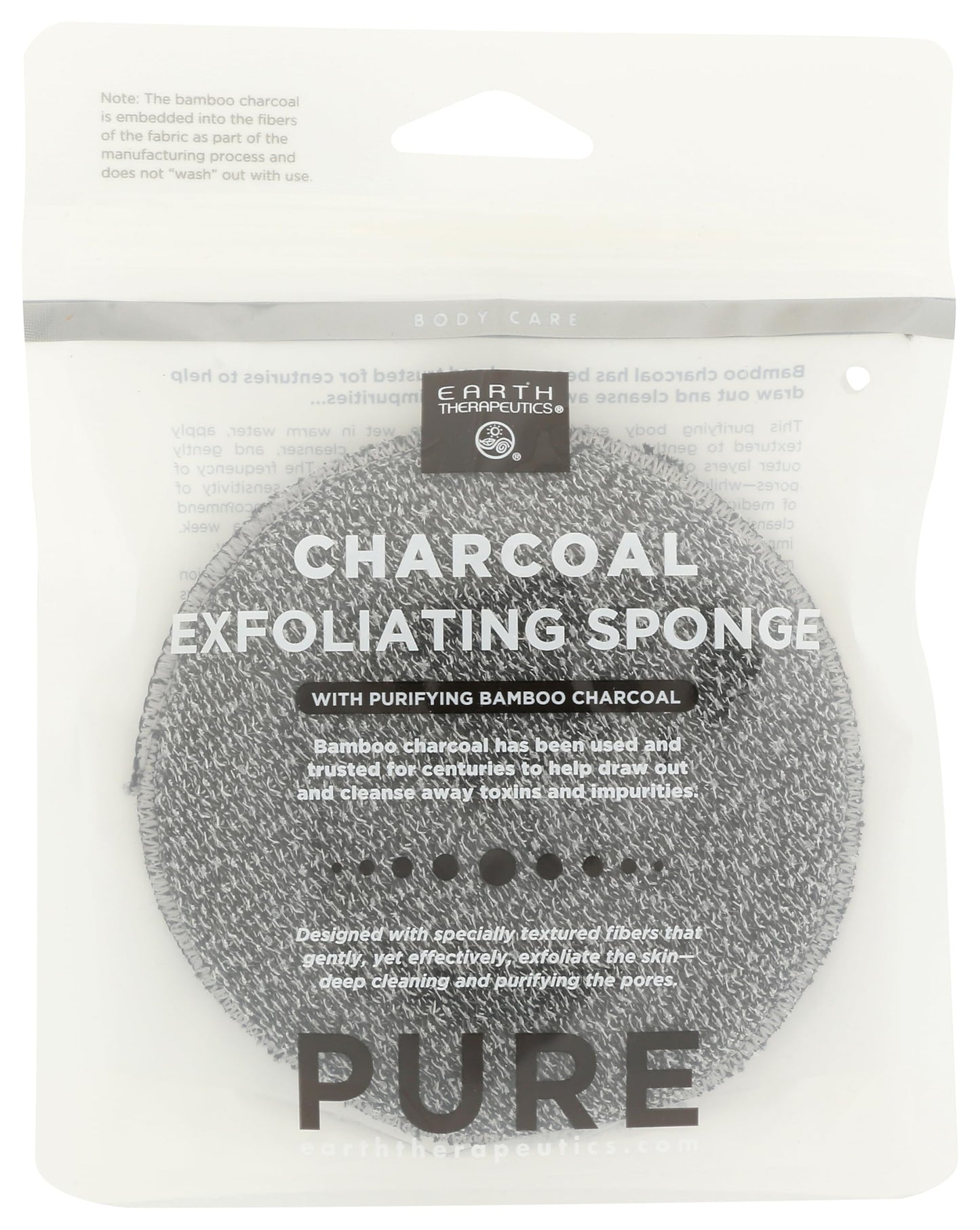 Earth Therapeutics Charcoal Exfoliating Round Sponge 1 Piece Beauty and Personal Care Earth Therapeutics