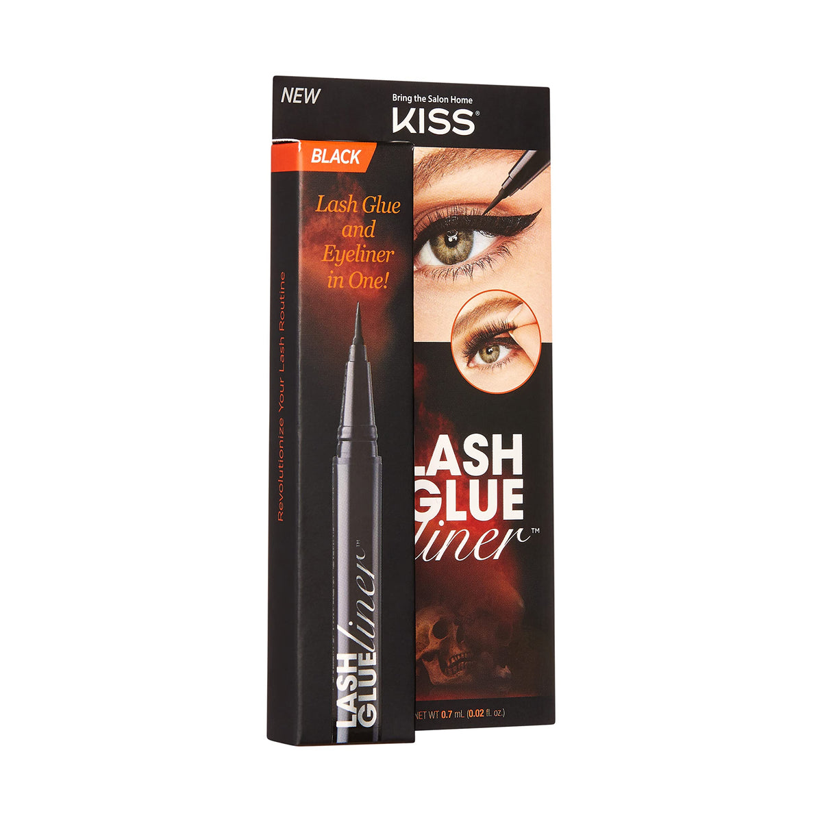 KISS Lash GLUEliner, 2-in-1 Felt-Tip Eyeliner and Lash Adhesive, Long Lasting Wear, Can Be Used With Strip Lashes and Lash Clusters, Net Wt. 0.7 mL Beauty & Personal Care KISS