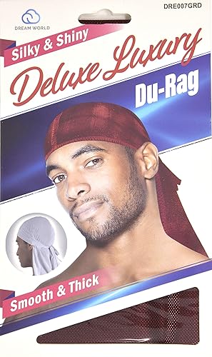Dream Deluxe Du-Rag Glitter Red Smooth & Thick, Stretchable, Wrinkle Free, 100% Polyester Beauty & Personal Care Dream