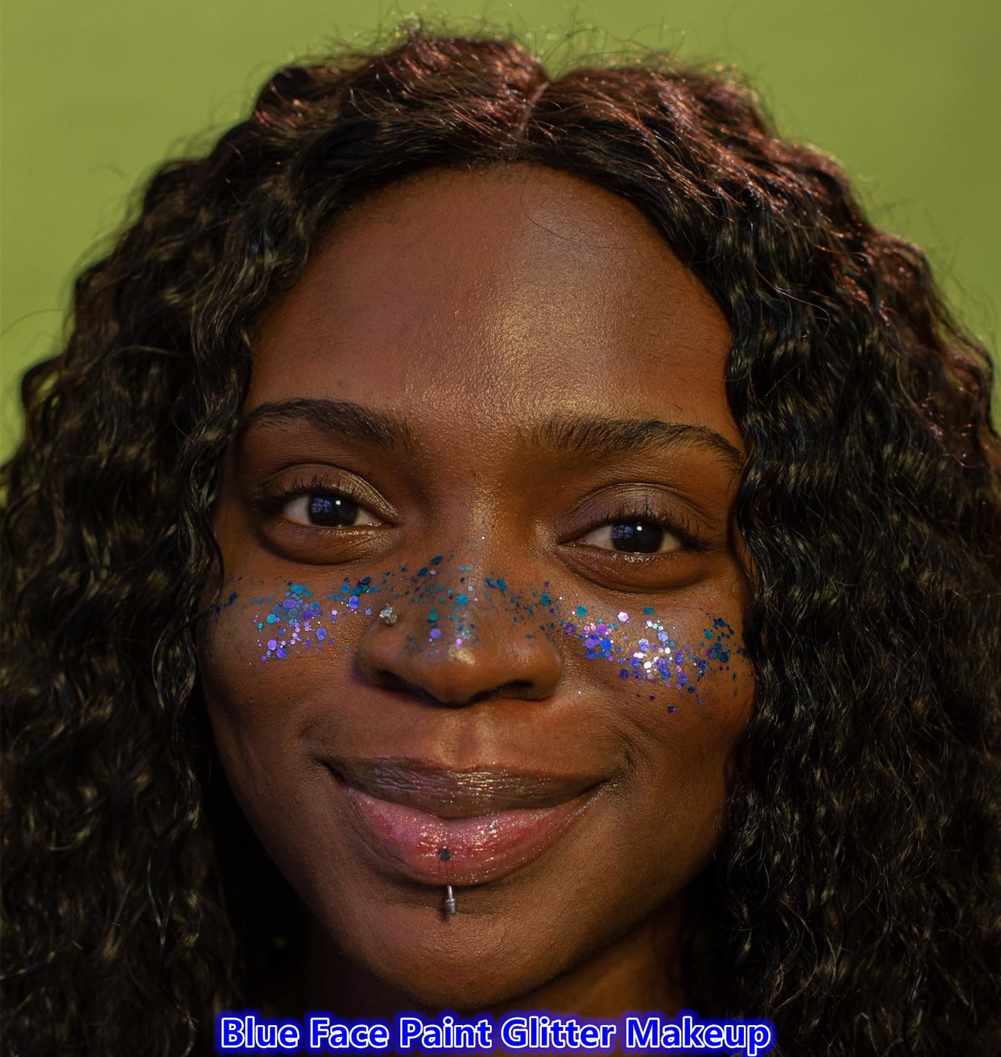 Go Ho Clear Baby Blue Body Glitter,Singer Concerts Face Glitter Makeup,Holographic Chunky Sequins for Eye Lip Hair Nails,Festival Rave Accessories Beauty and Personal Care Go Ho