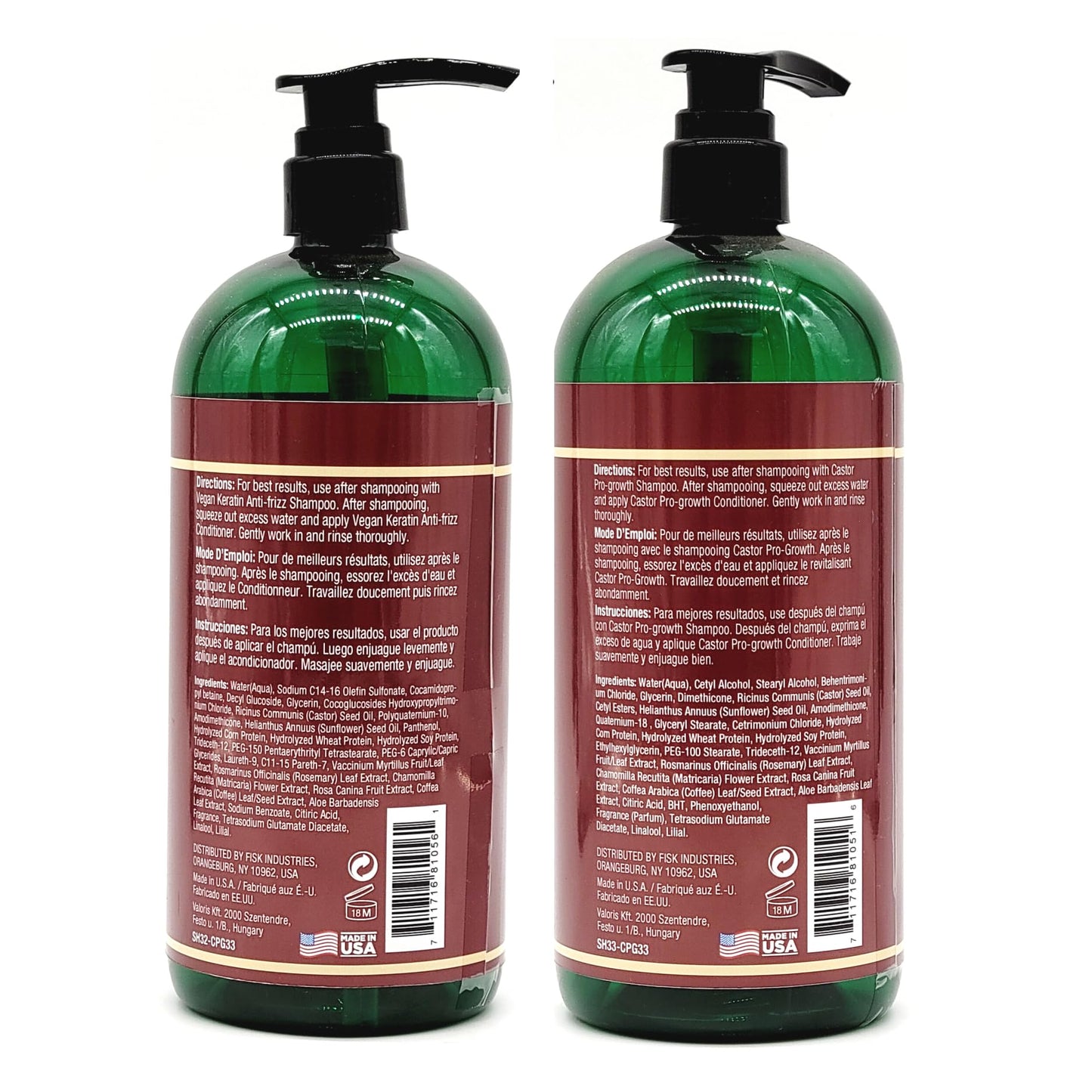 Difeel 2PC Castor Pro-Growth Shampoo & Conditoner Gift Box- Includes 33.8oz. Shampoo and Conditioner Beauty & Personal Care Difeel