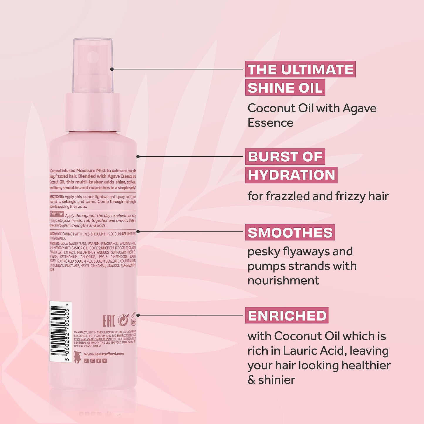 Lee Stafford Leave In Detangler Spray | Coco Loco Collection - Leave-In Conditioning Treatment Mist for Maximum Moisture, Hydrated, Detangles Beauty & Personal Care Lee Stafford
