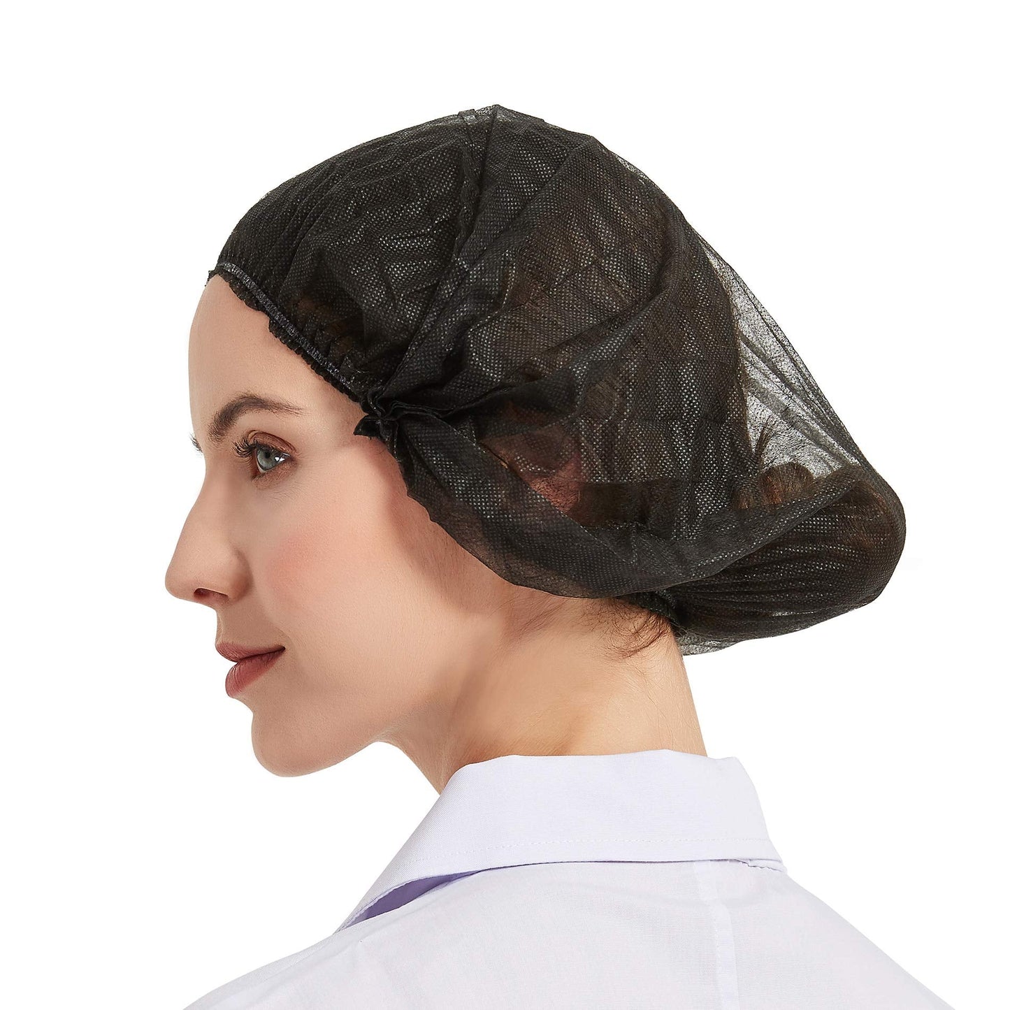 ProtectX 100-Pack Black Disposable Hair Nets, Elastic Head Cover, Bouffant Caps, Sanitation Head Cover for Food Service, Spa Men & Women - 24 inch Beauty & Personal Care ProtectX