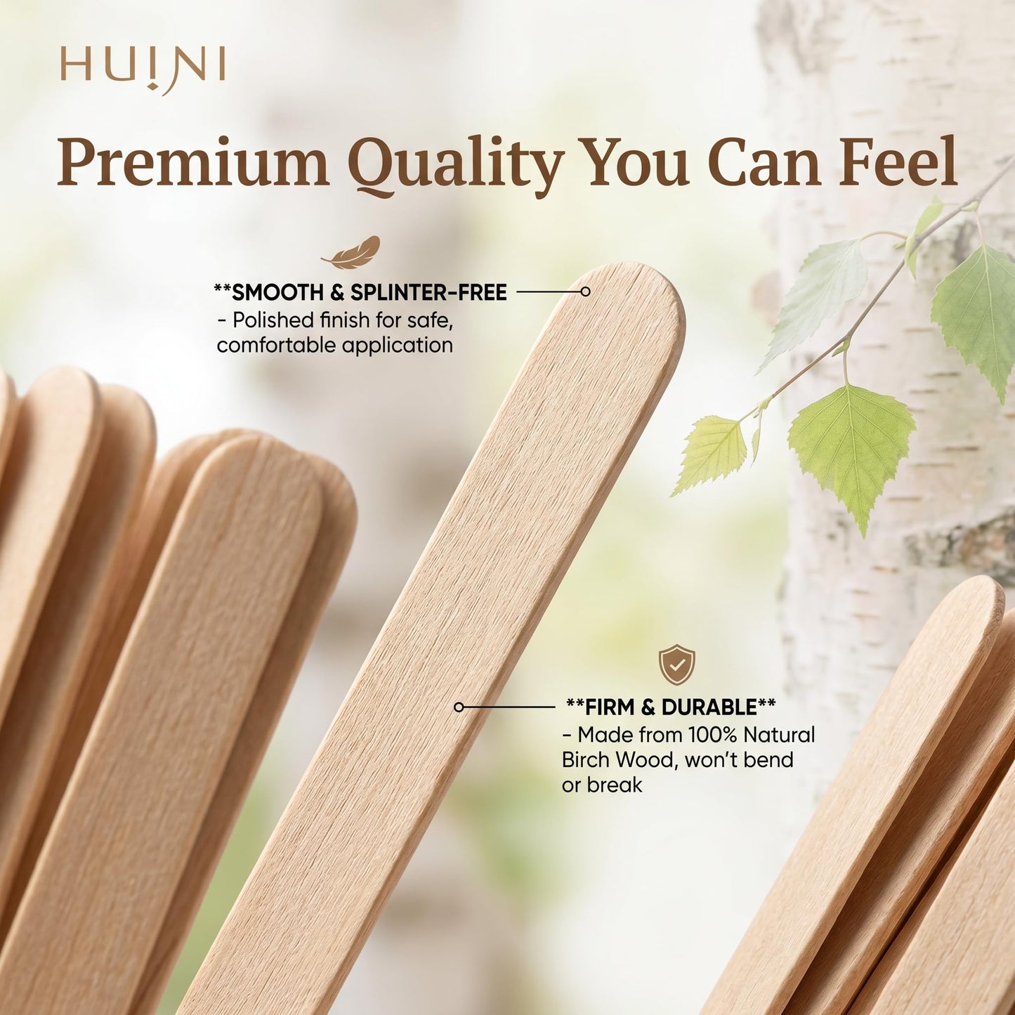Huini 1000 Ct. Wooden Waxing Applicators Sticks for Face & Eyebrows Wax Spatula Hair Removal Beauty and Personal Care HUINI